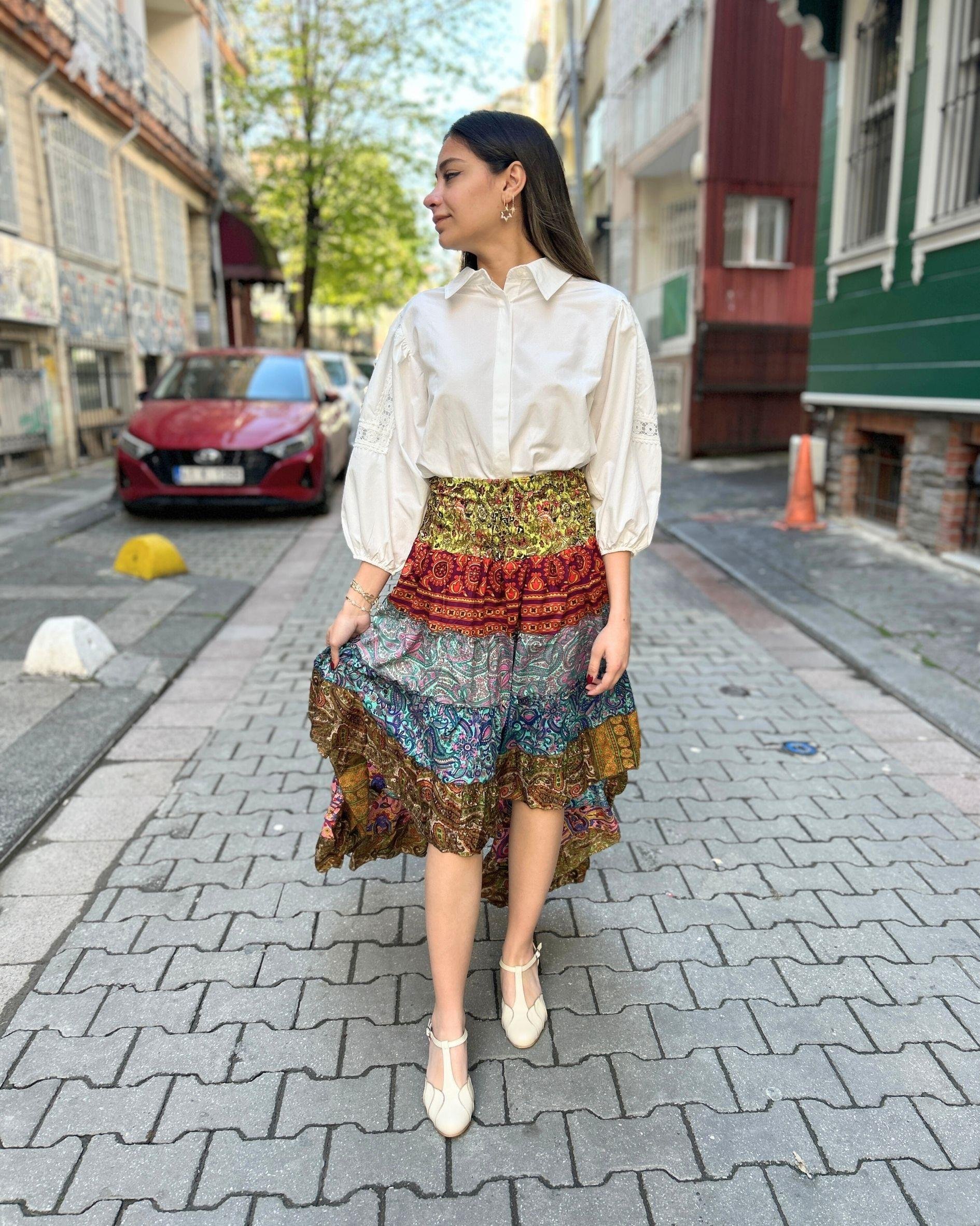 Asimetrik Boho Etek