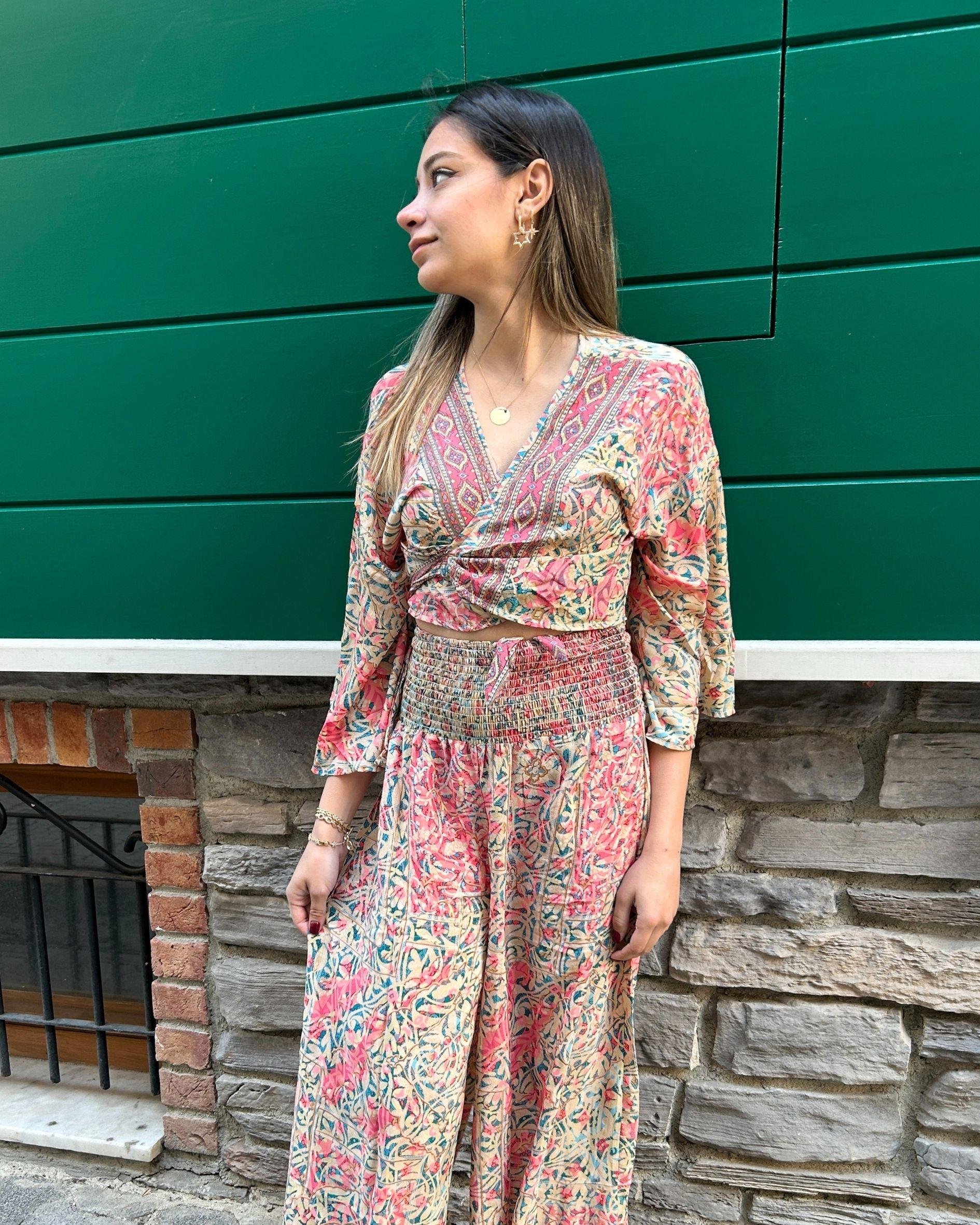 Boho Stil Geniş Paça Tulum