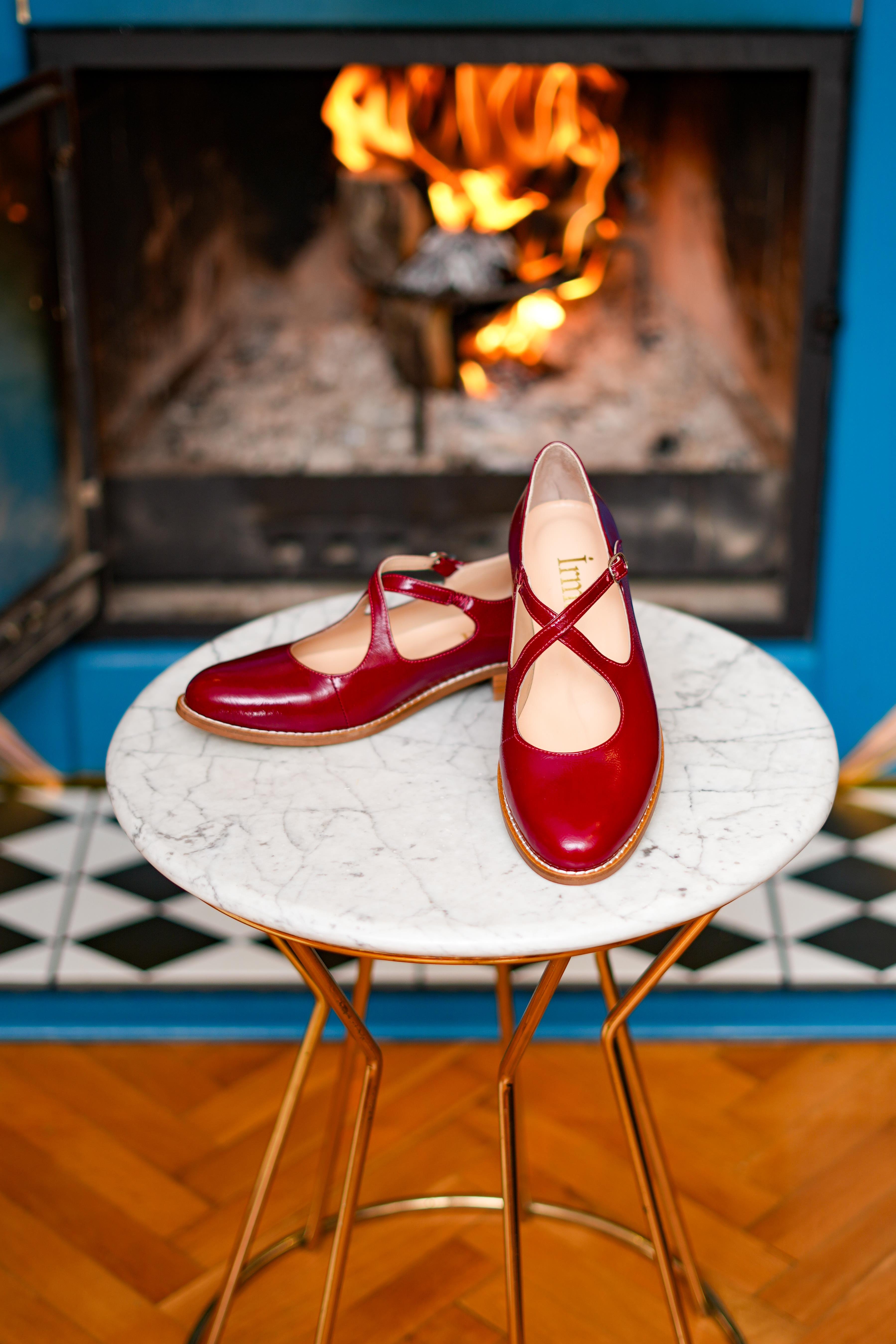 Bordo Florya  Oxford Ayakkabı