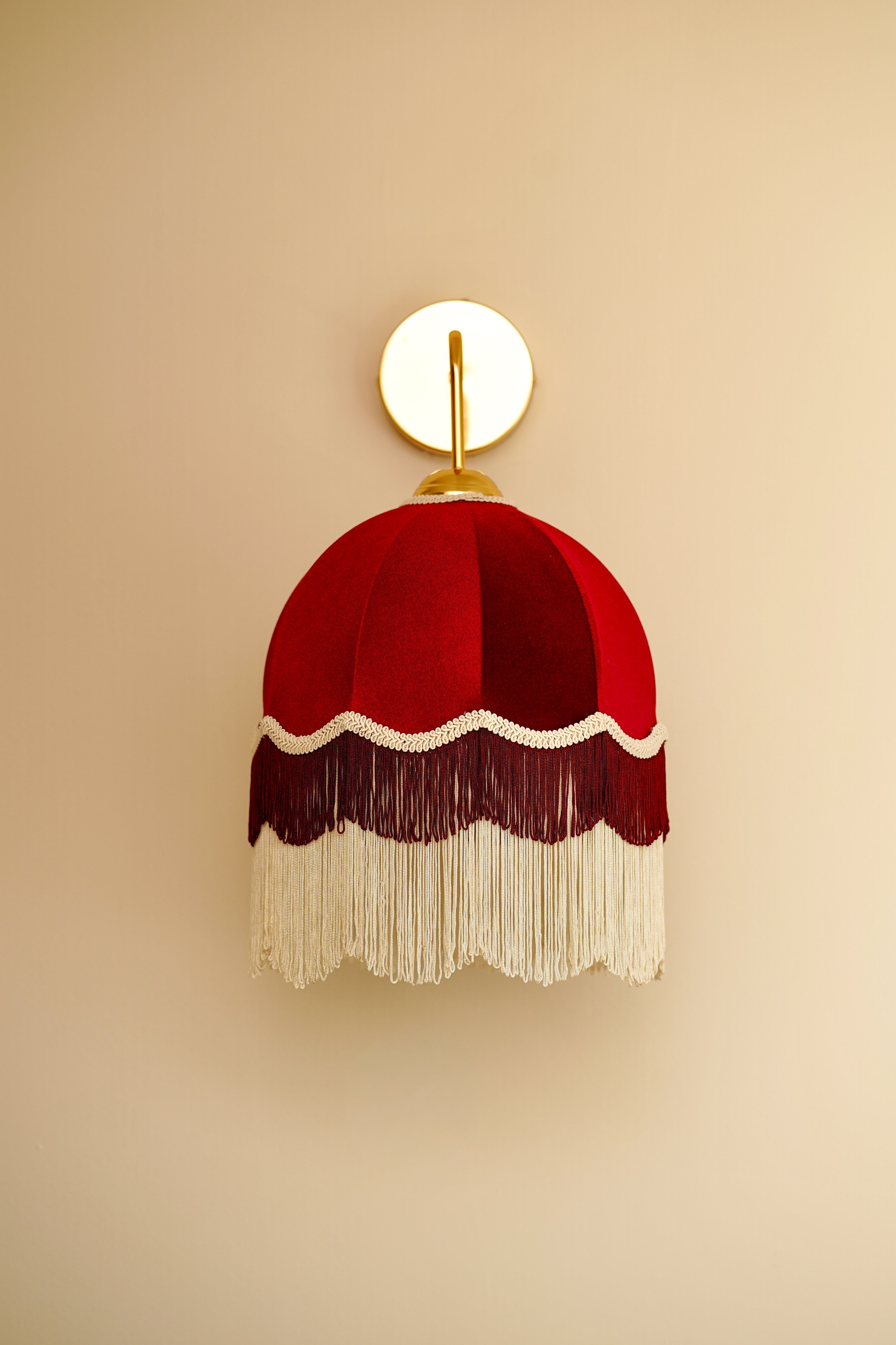 BORDO KADİFE ABAJUR APLİK