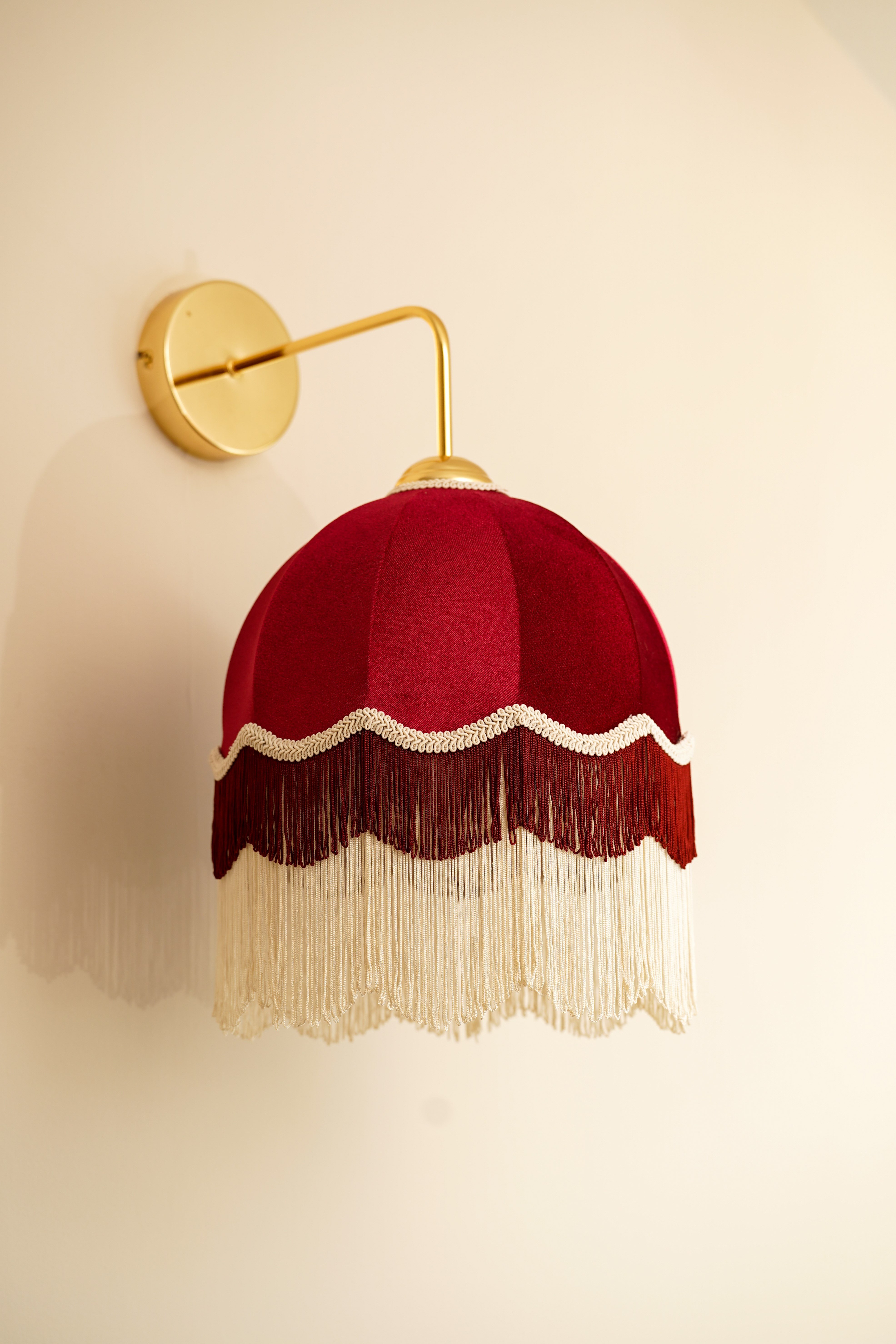 BORDO KADİFE ABAJUR APLİK