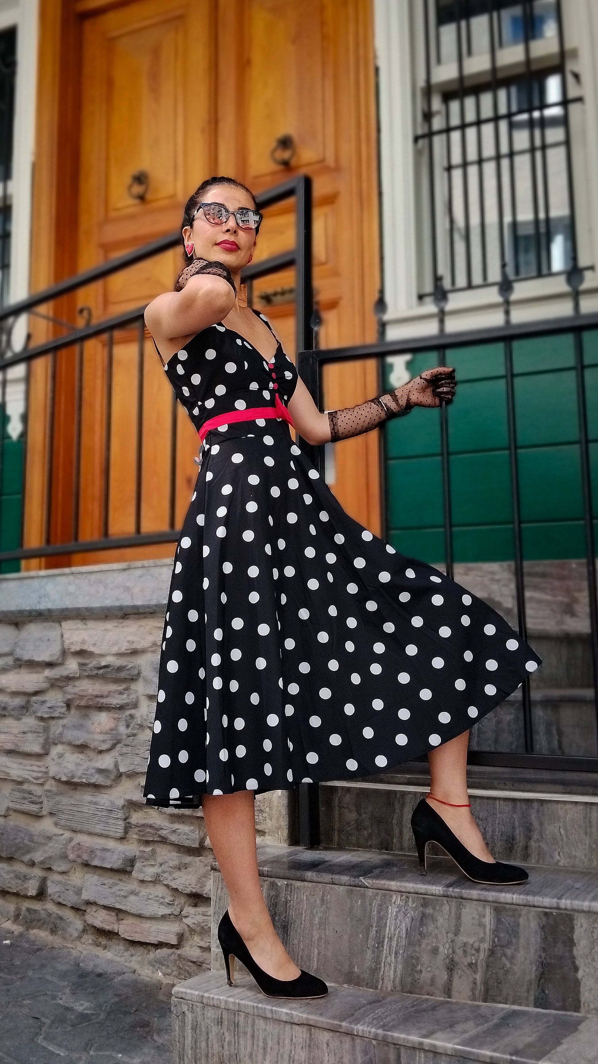Cindy Puantiyeli Elbise