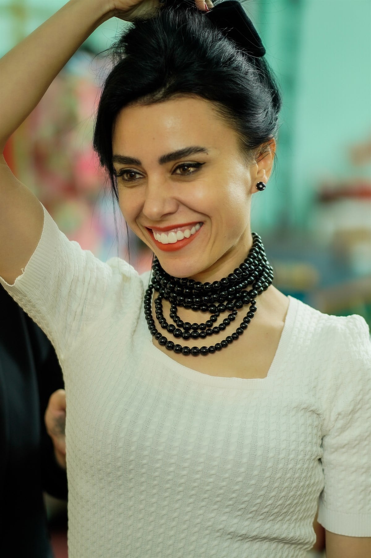 Çoklu İnci Kolye Siyah