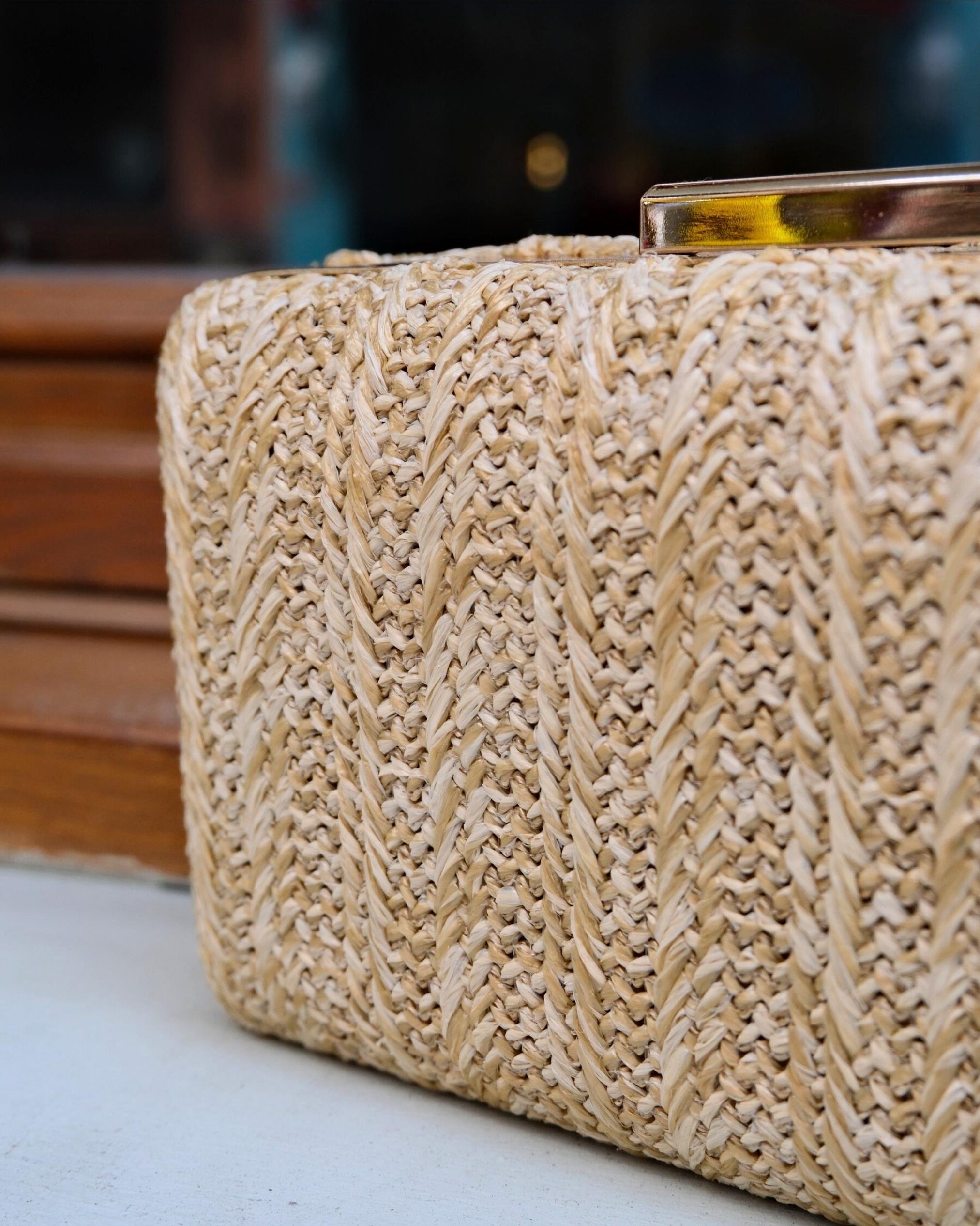 Isla Hasır Dokulu Clutch Çanta