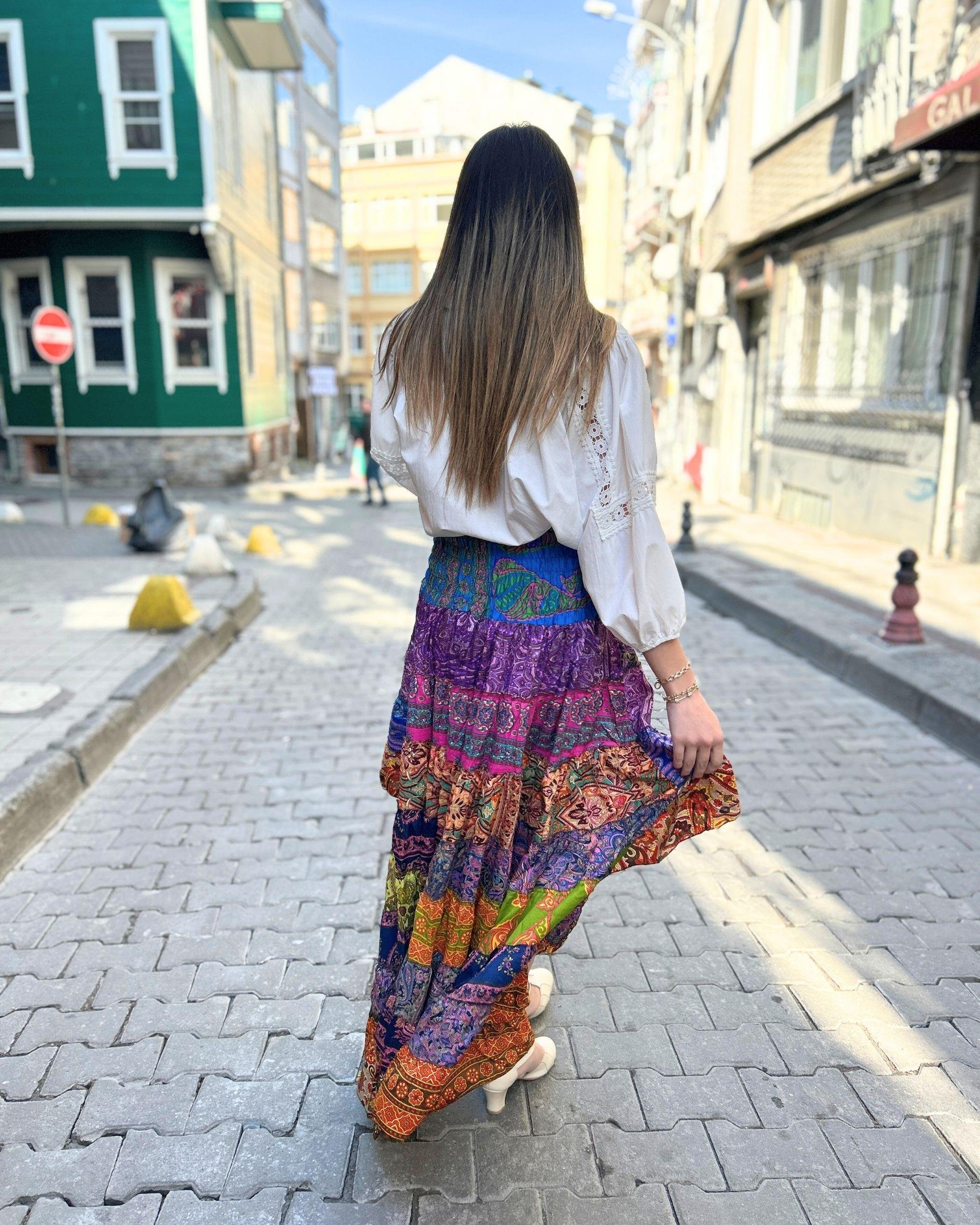 Katlı Etnik Etek