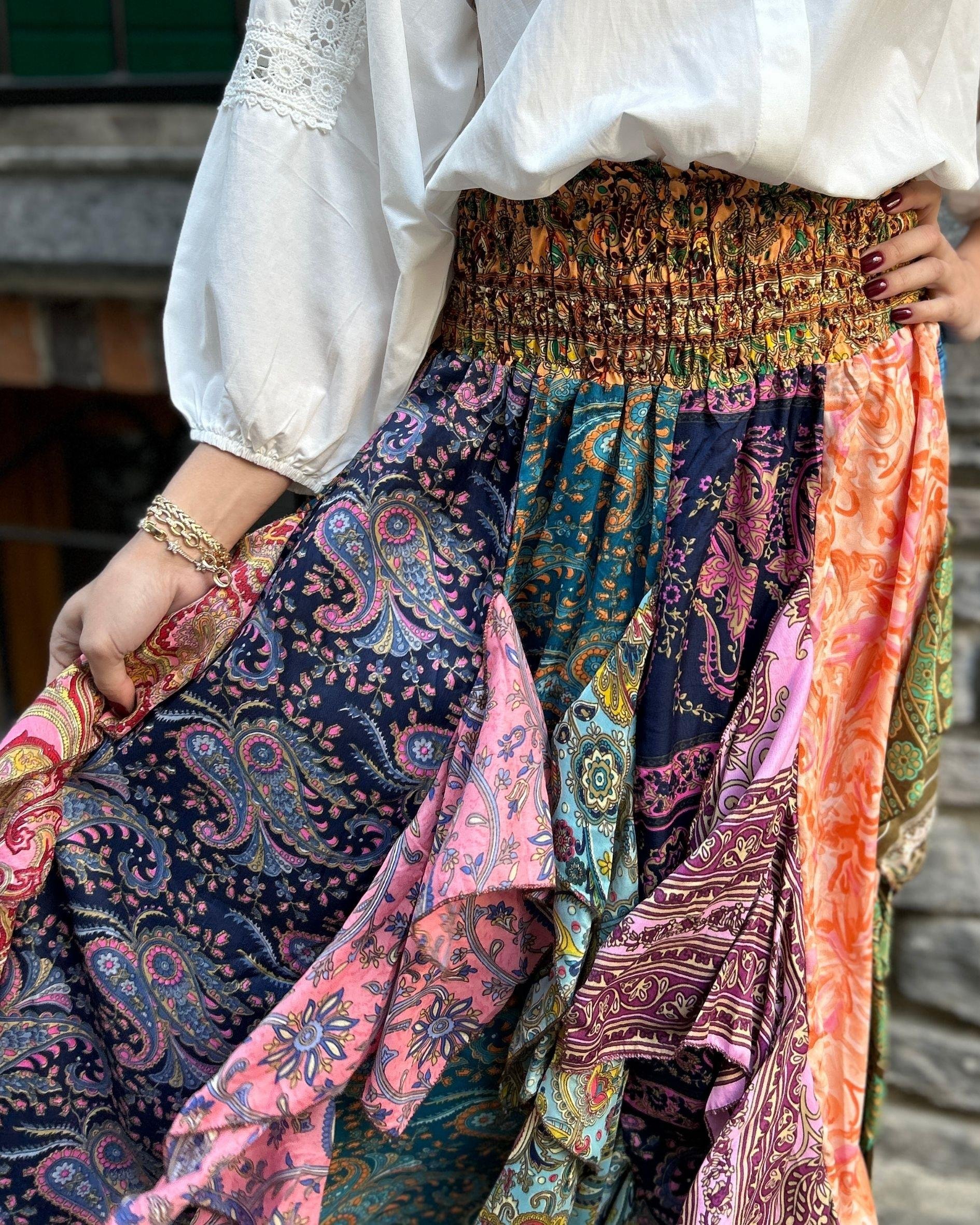 Katlı Patchwork Etek
