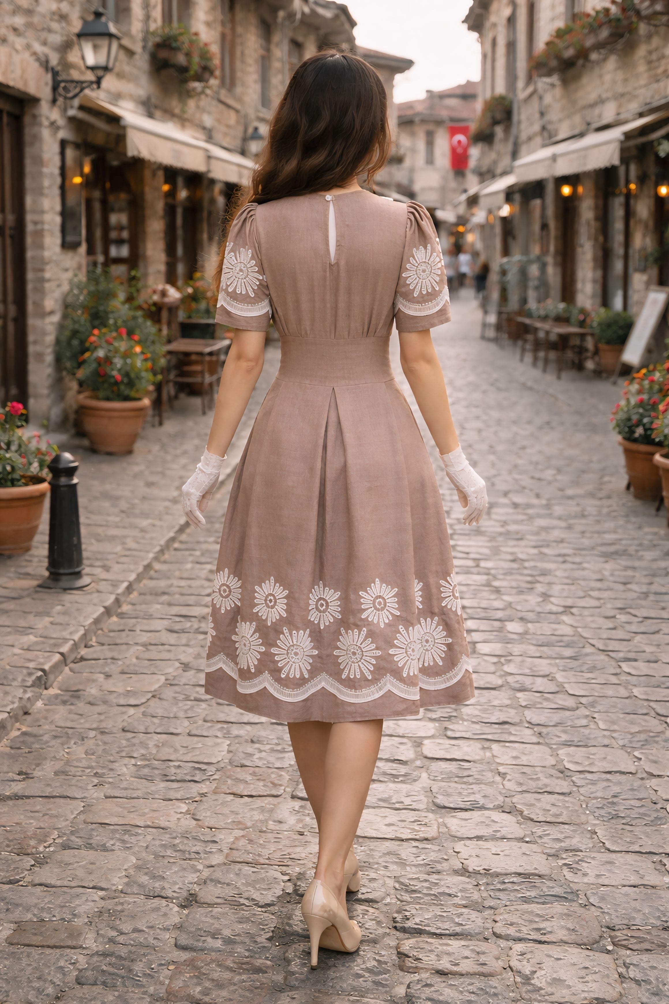 Romina Beyaz Elbise