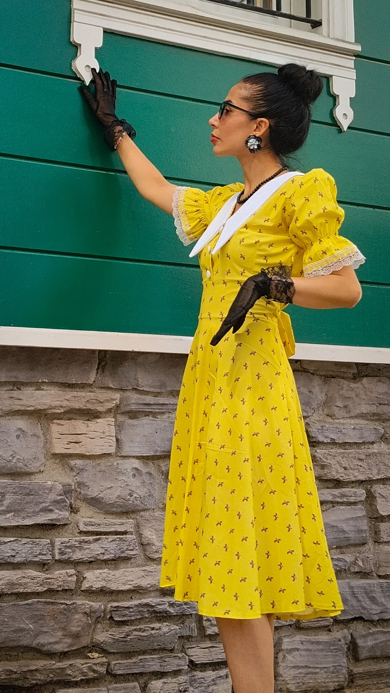Şahika Kuş Desenli Elbise