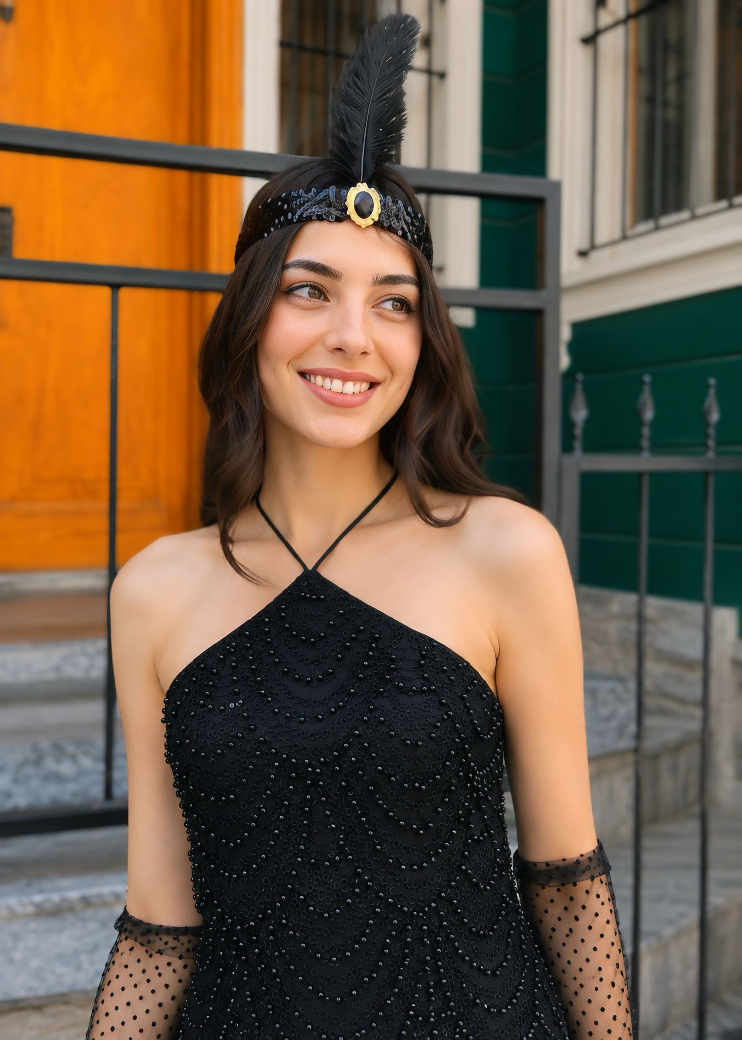 Valery 1920s Siyah Elbise