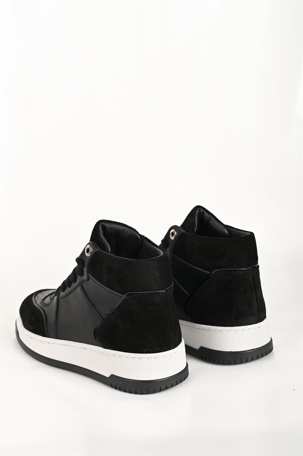 6219 SİYAH DERİ SNEAKER  BOT