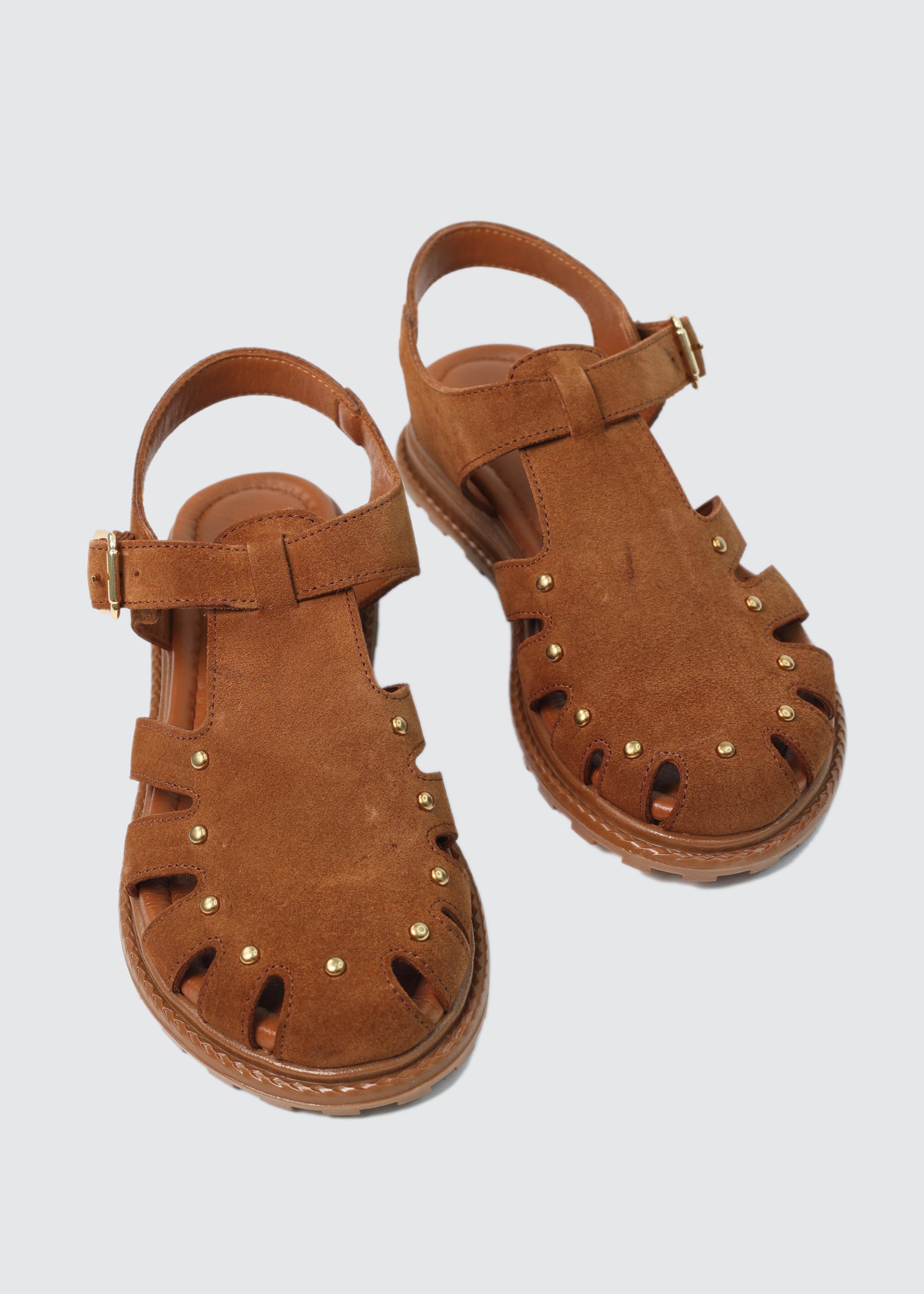 6471 TABA SÜET BURUN KAPALI SANDALET
