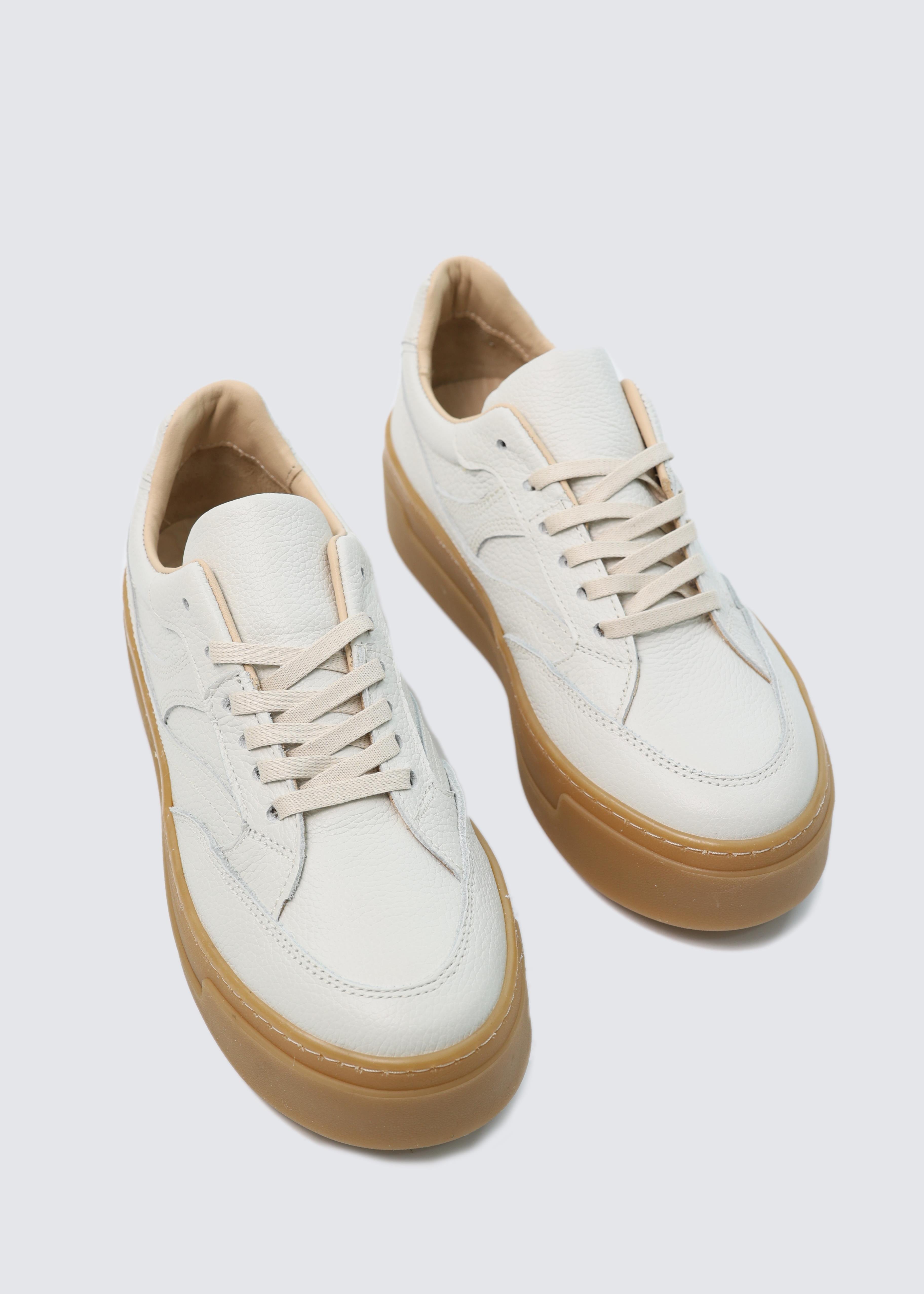 7171 BEYAZ HAKİKİ DERİ BAĞCIKLI SNEAKER