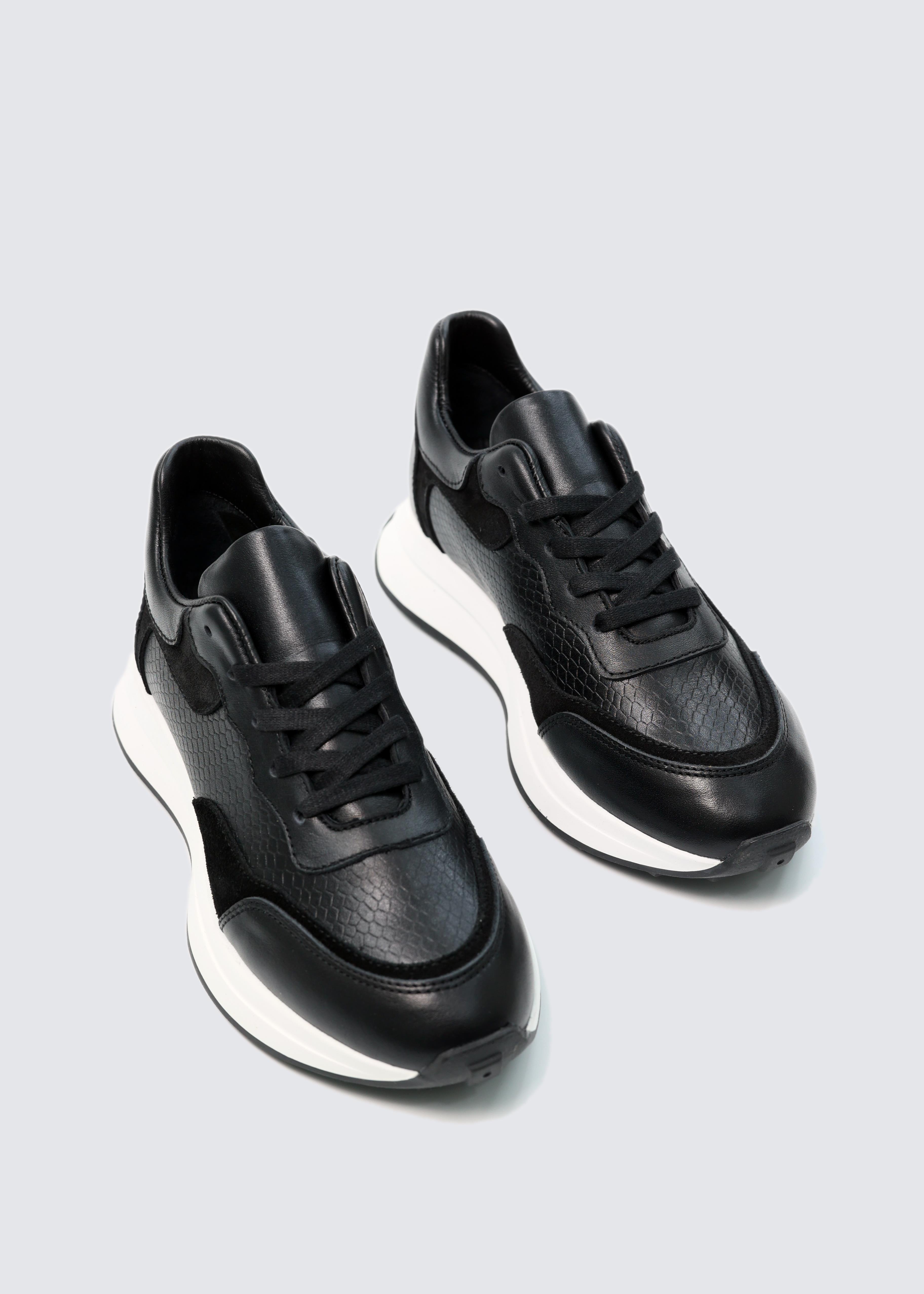 7181 SİYAH DERİ SNEAKER