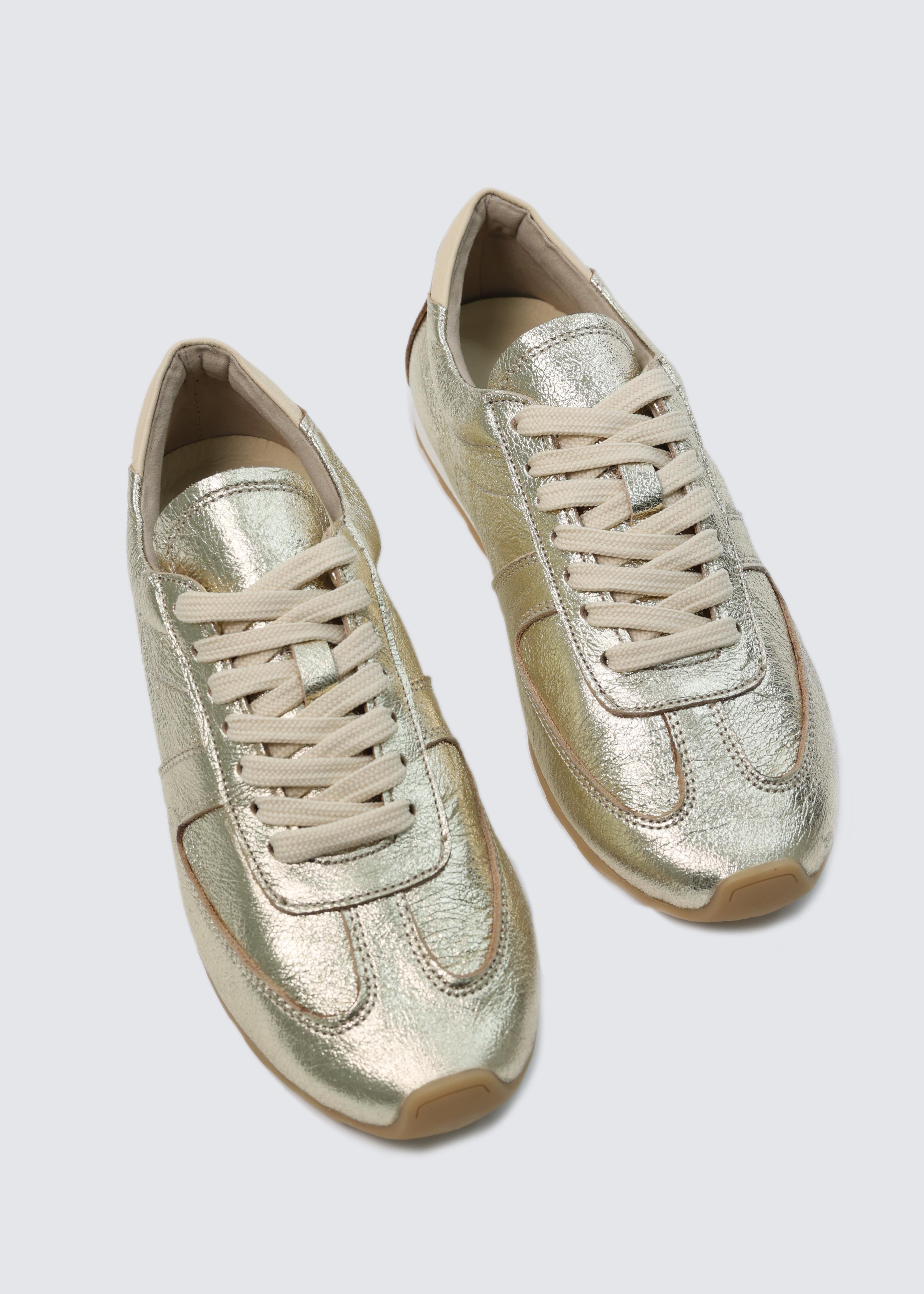 7197 GOLD DERİ İNCE TABAN SNEAKER