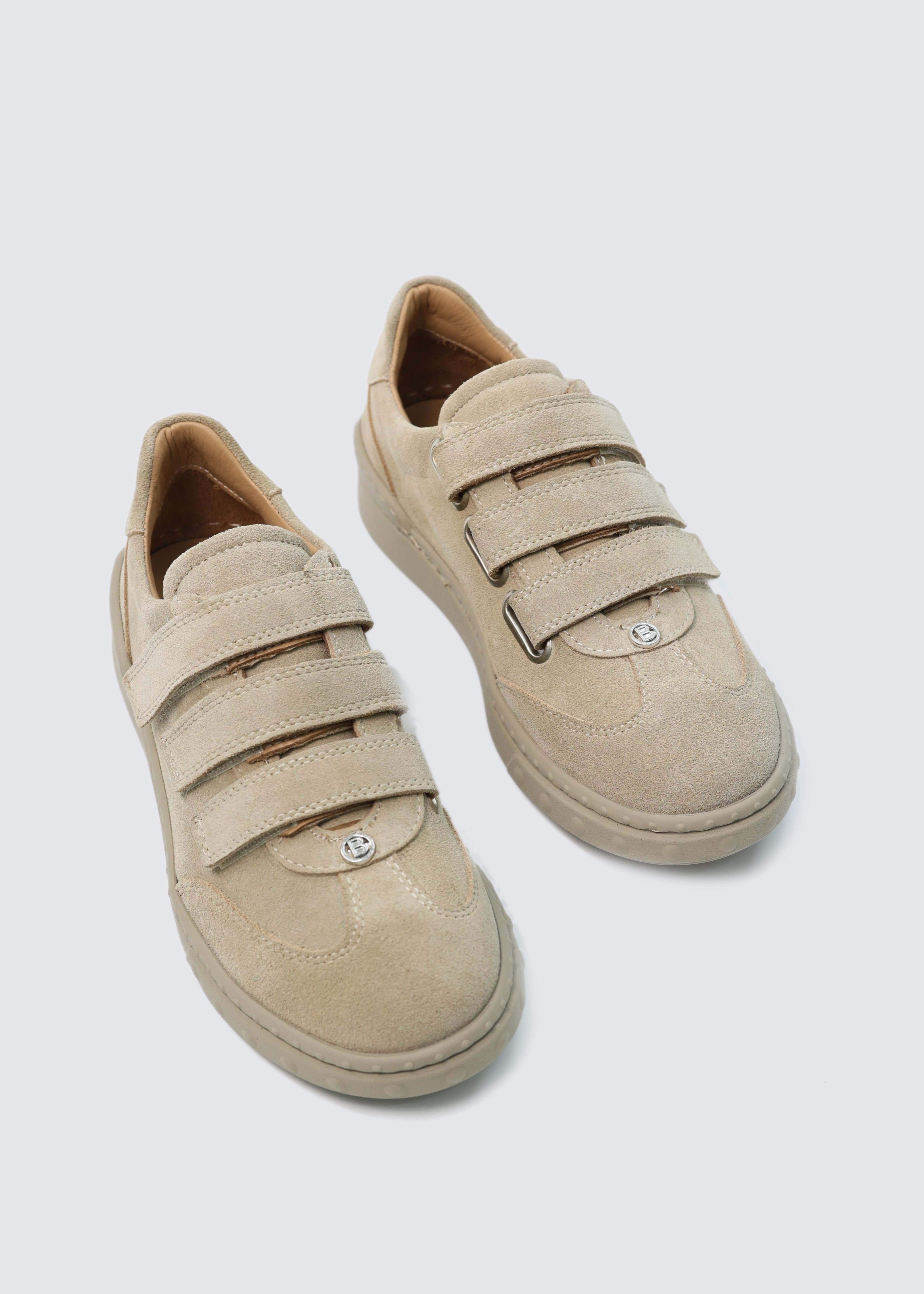 7293 BEJ SÜET DERİ CIRTLI SNEAKER