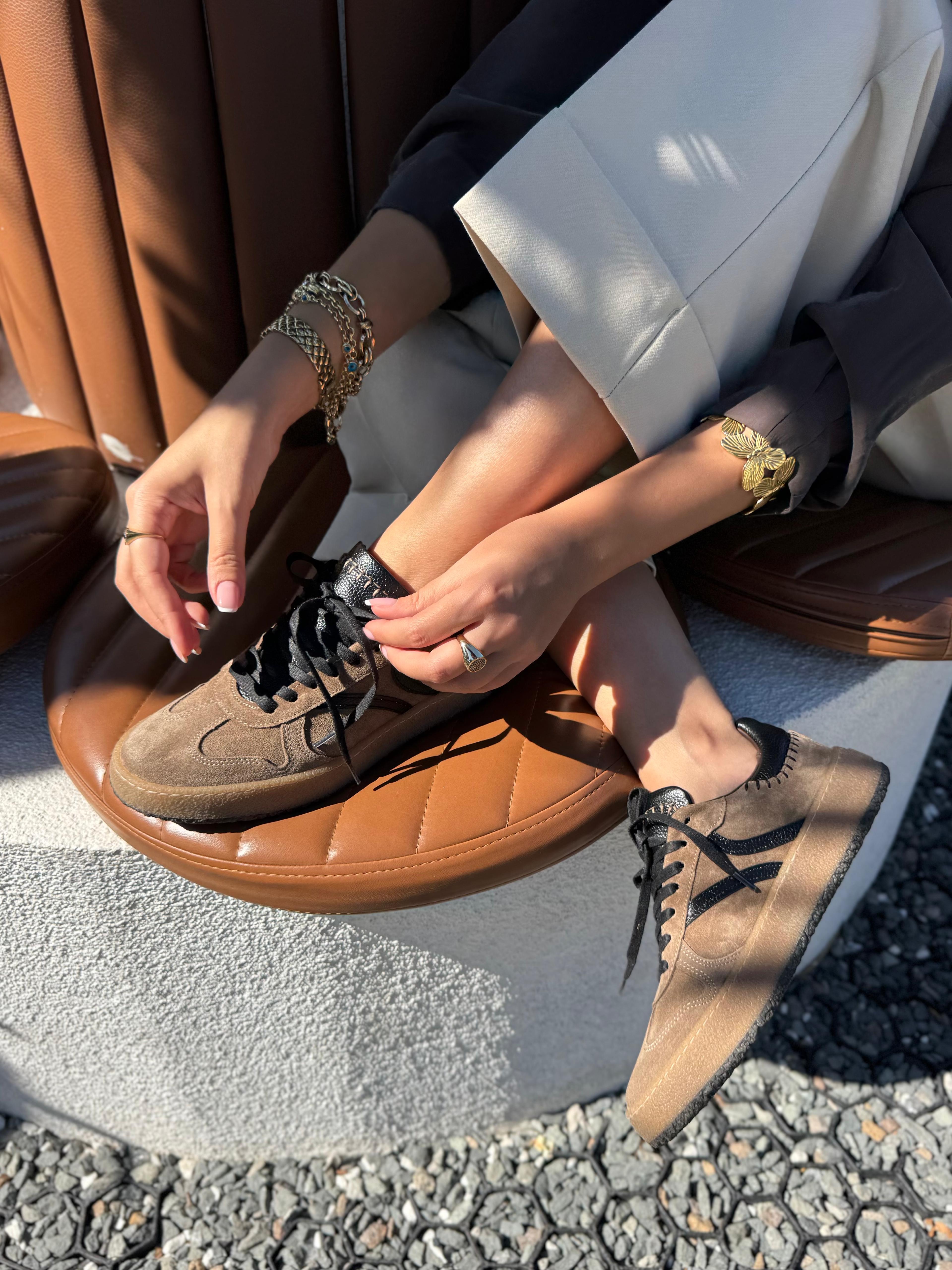 7552 TÜTÜN SÜET DERİ SNEAKER