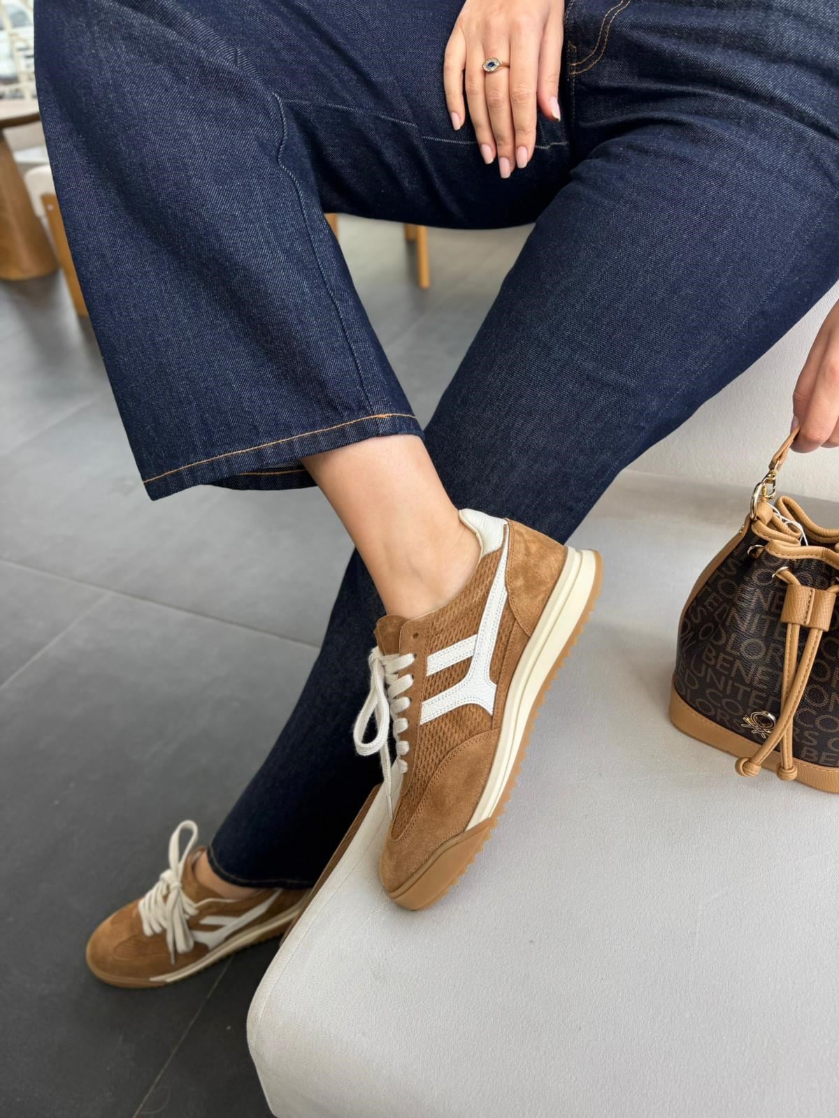 7835 TÜTÜN SÜET DERİ SNEAKER AYAKKABI