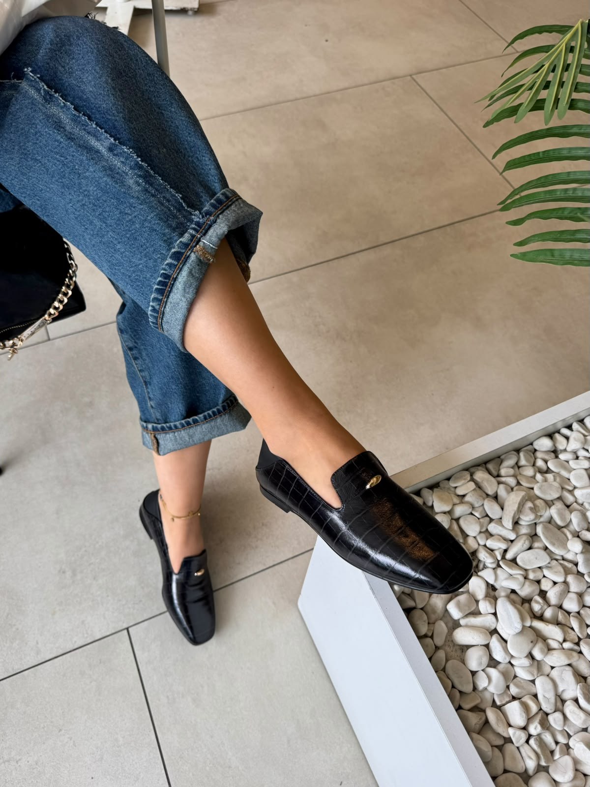 8097 SİYAHCROCO DERİ LOAFER AYAKABI