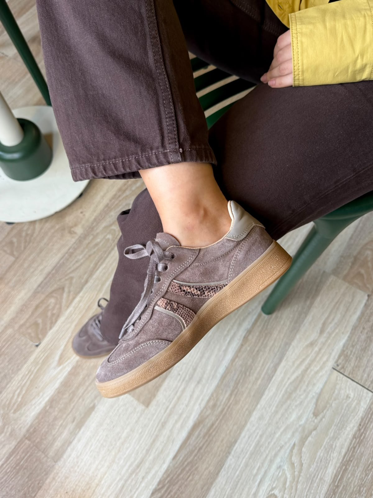 8146 VİZON SÜET DERİ SNEAKER AYAKKABI