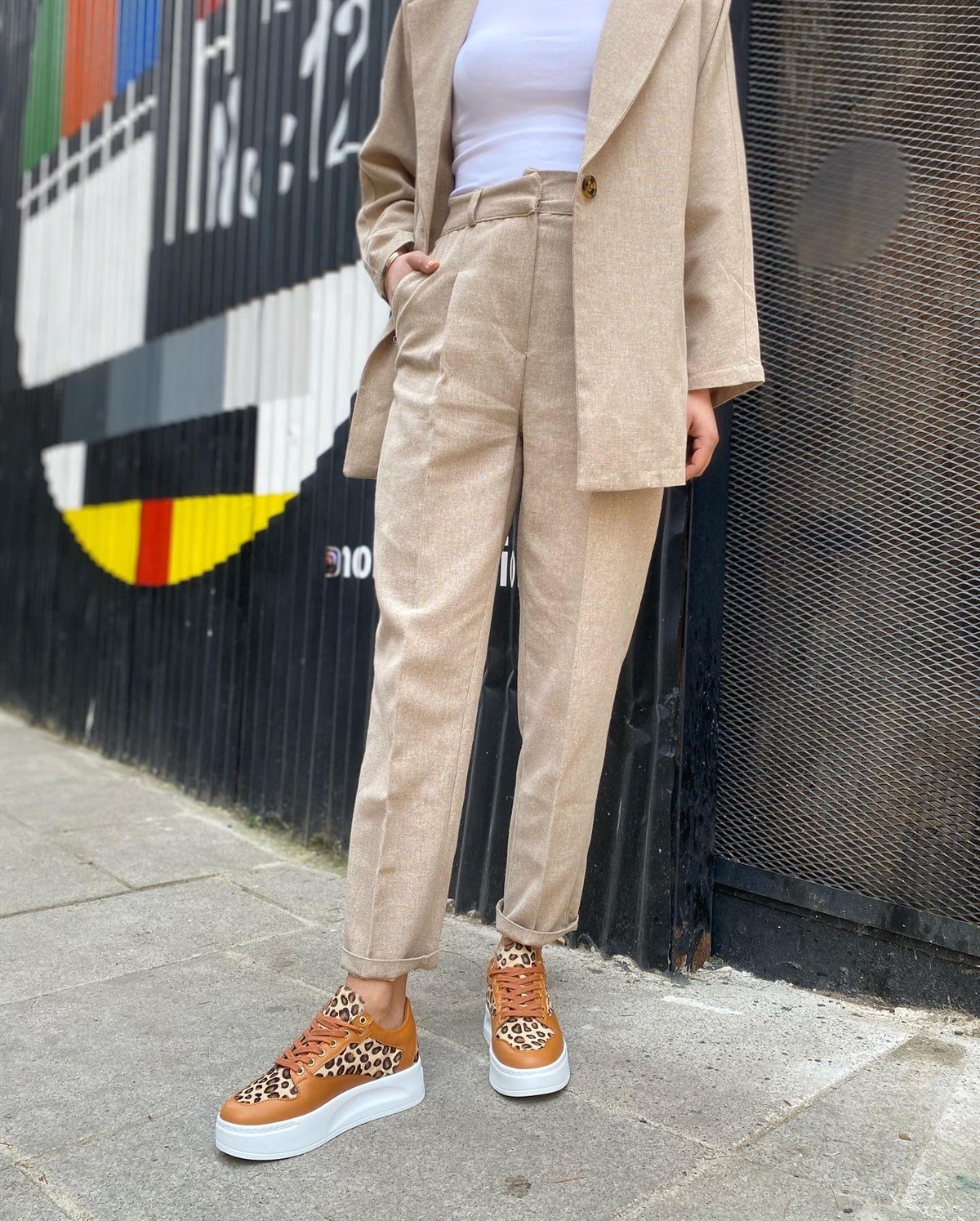 TABA LEOPAR HAKİKİ DERİ 5154 KADIN SNEAKER