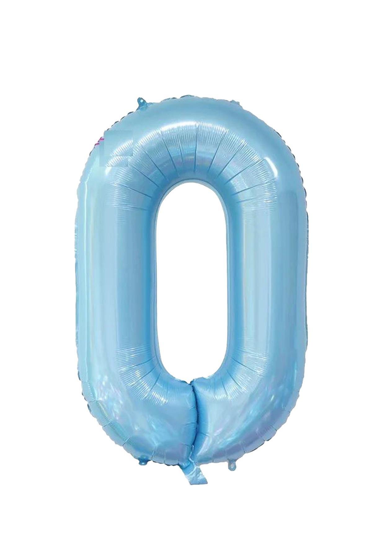 0 Rakam Bebe Mavisi Folyo Balon 32 inç 76-82 cm