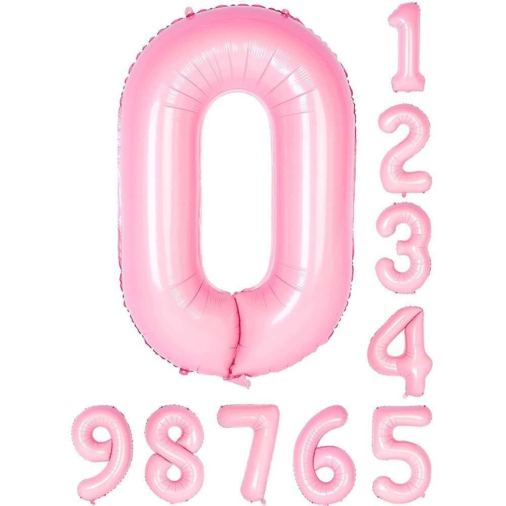 0 Sıfır Rakam Pembe Folyo Balon 34