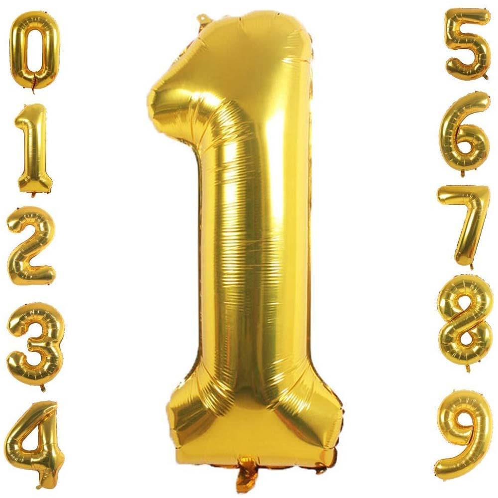 1 Bir Rakam Gold Folyo Balon 32-34
