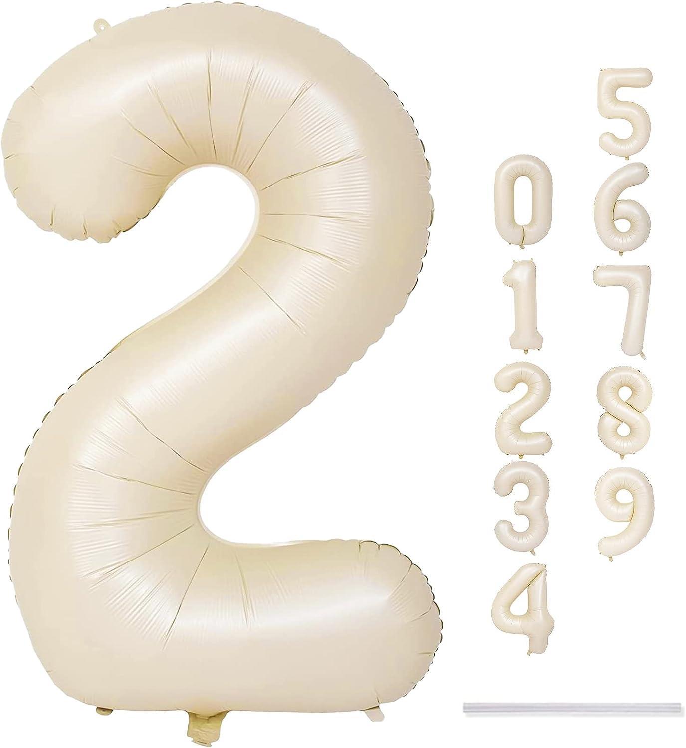 2 Rakam Krem Folyo Balon 34 inç 76-82 cm