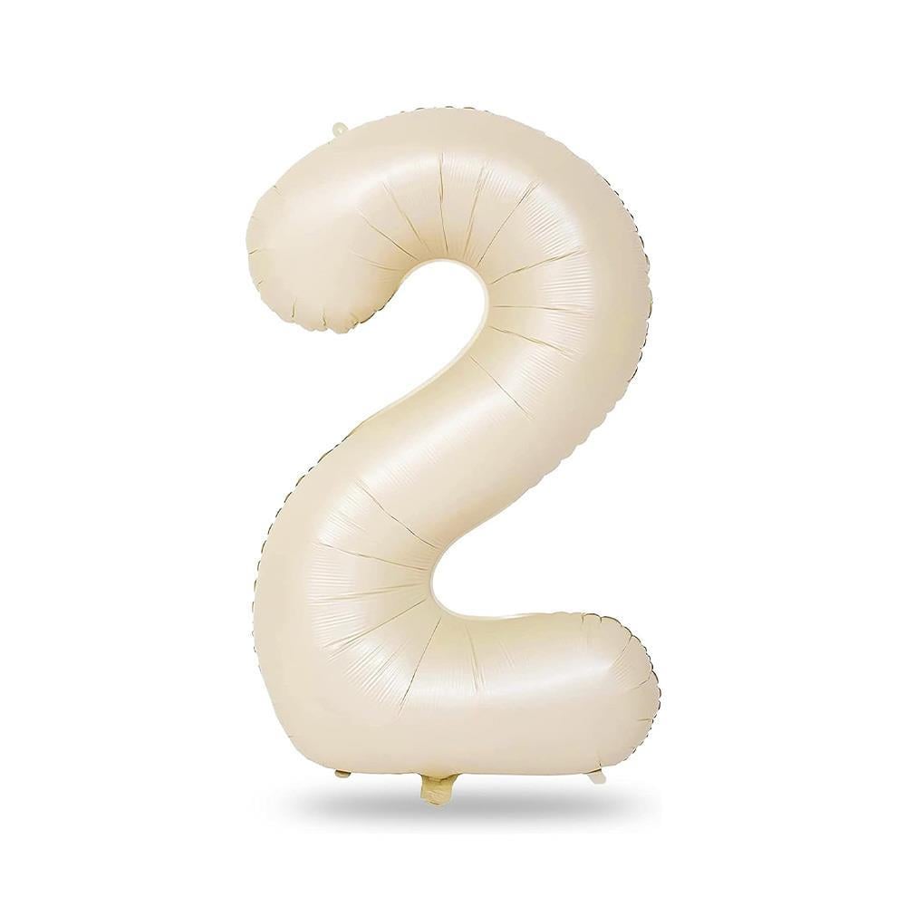 2 Rakam Krem Folyo Balon 34 inç 76-82 cm