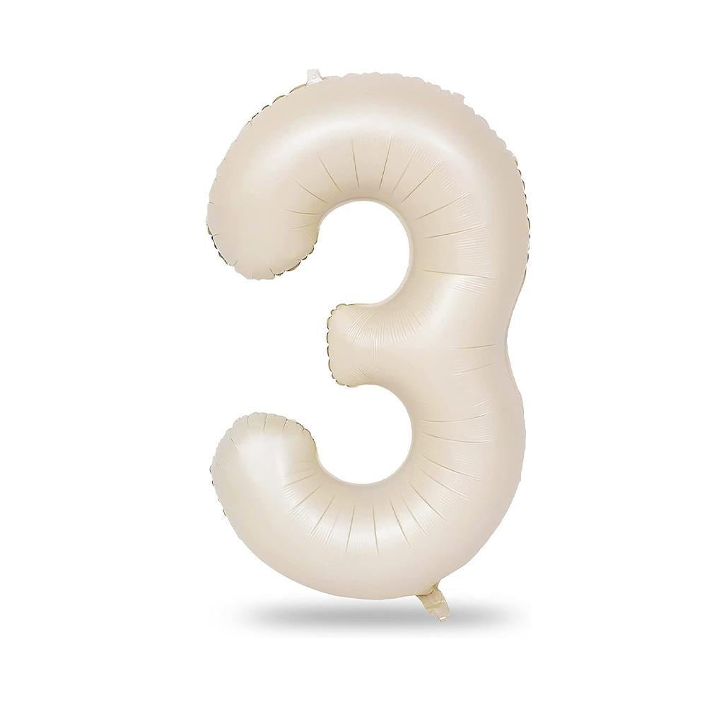 3 Rakam Krem Folyo Balon 34 inç 76-82 cm