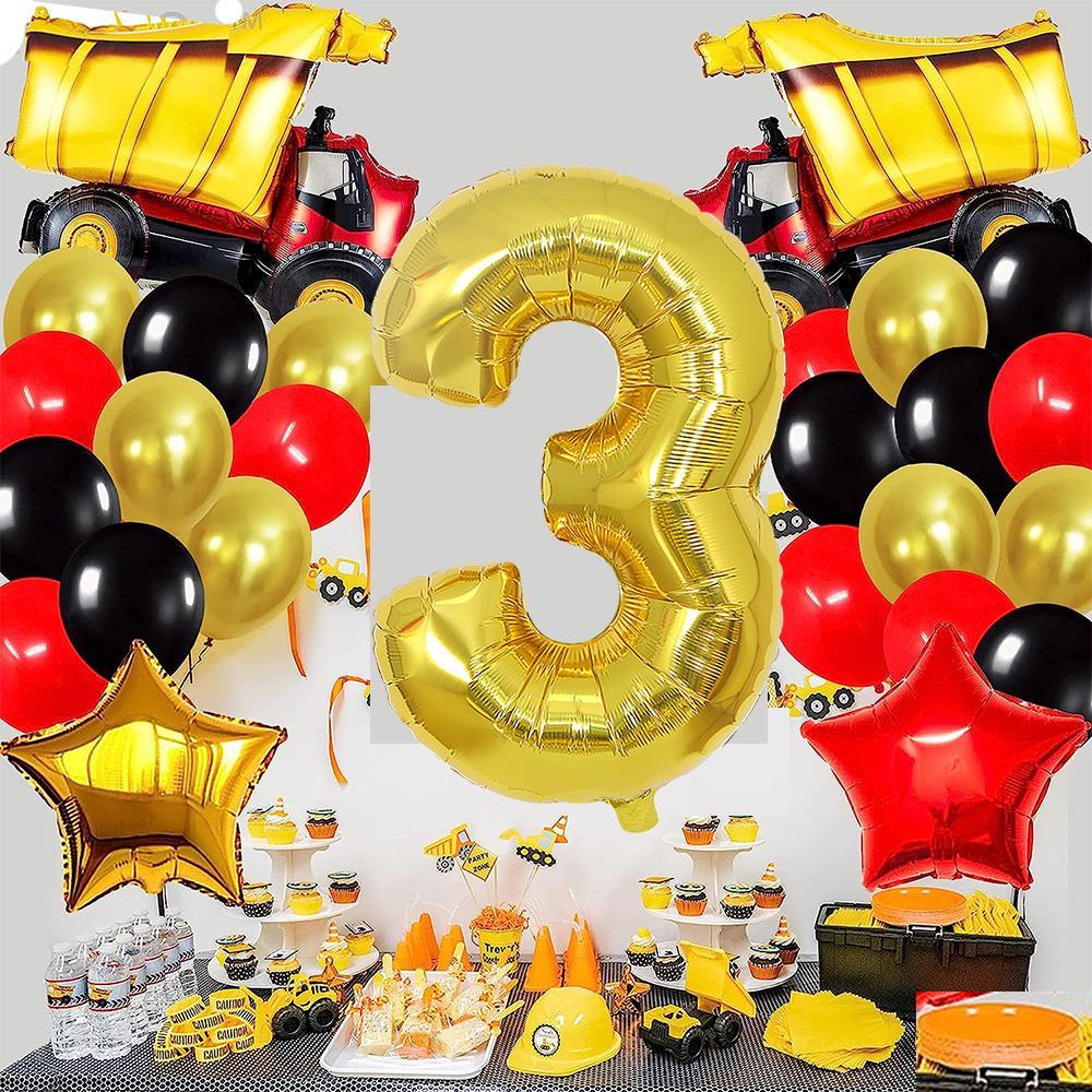 3 Yaş İnşaat Temalı Doğum Günü Parti Kutlama Seti