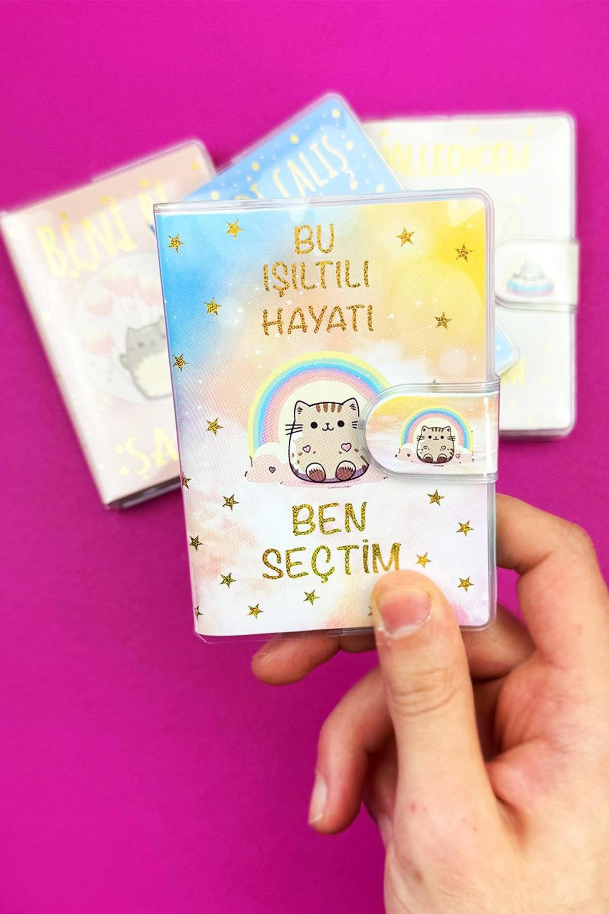 4 Adet Özel Tasarım Türkçe Motto Cırt Kapak Defter Set