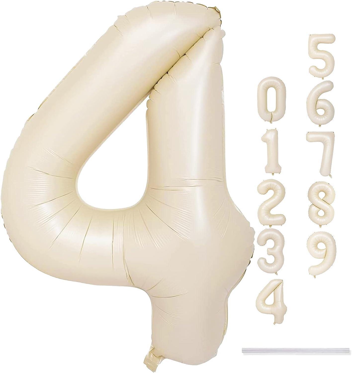 4 Rakam Krem Folyo Balon 34 inç 76-82 cm