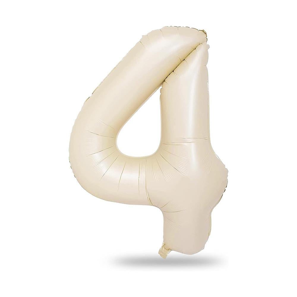 4 Rakam Krem Folyo Balon 34 inç 76-82 cm