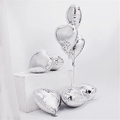 5 Li Gümüş Kalp Folyo Balon 15 Inç - 38 Cm 