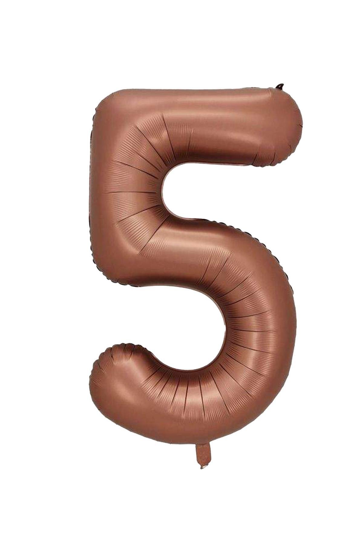 5 Rakam Karamel Folyo Balon 34 inç 76-82 cm