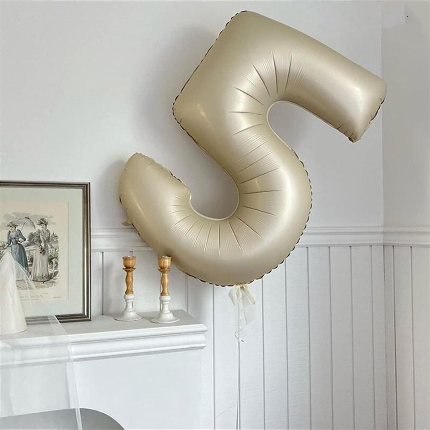 5 Rakam Krem Folyo Balon 34 inç 76-82 cm