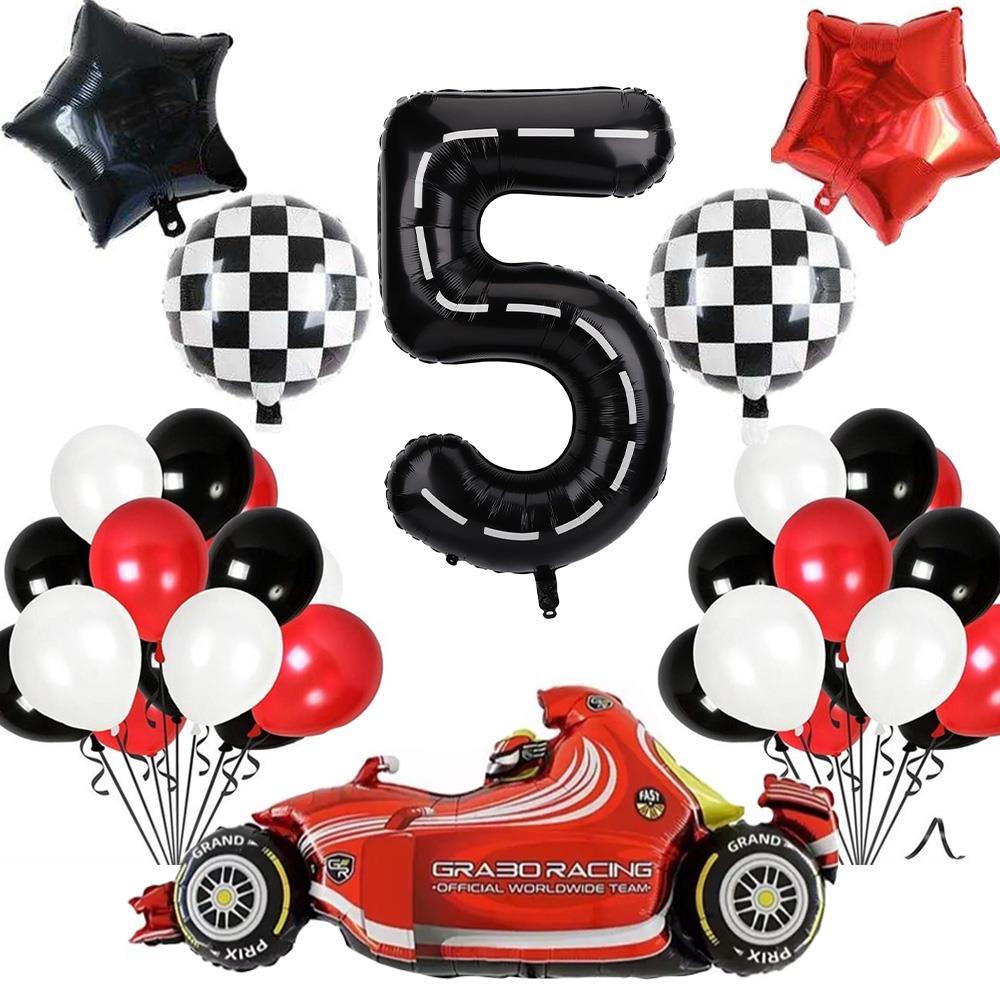 5 Yaş Yarış Arabası Temalı Doğum Günü Parti Kutlama Balon Seti 
