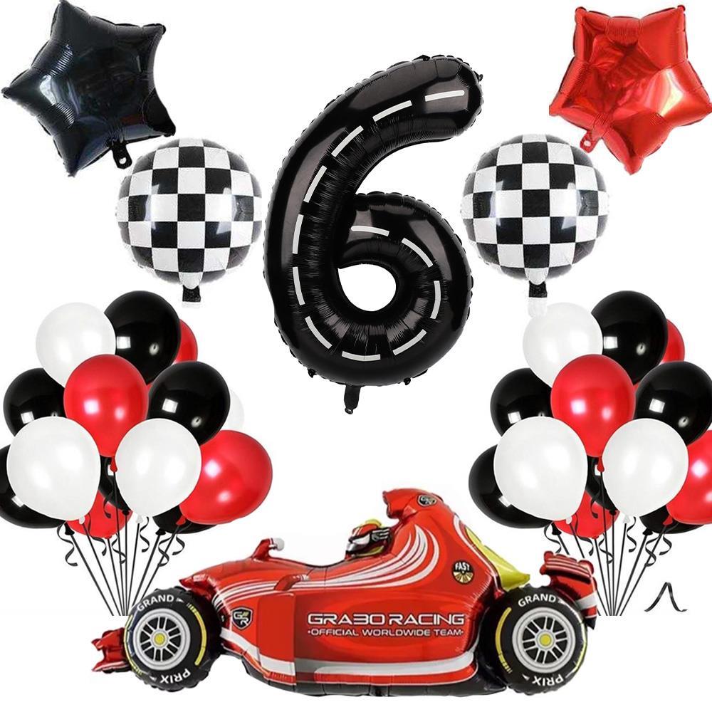 6 Yaş Yarış Arabası Temalı Doğum Günü Parti Kutlama Balon Seti 