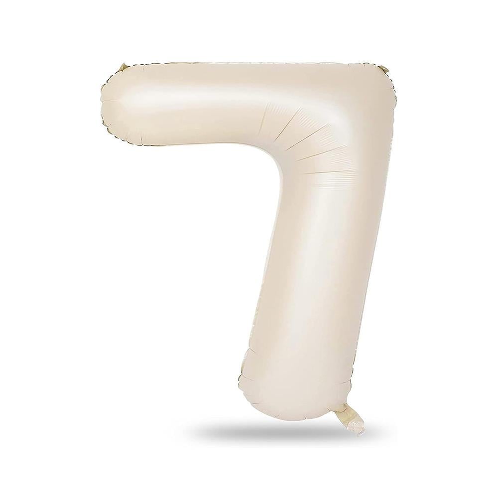 7 Rakam Krem Folyo Balon 34 inç 76-82 cm
