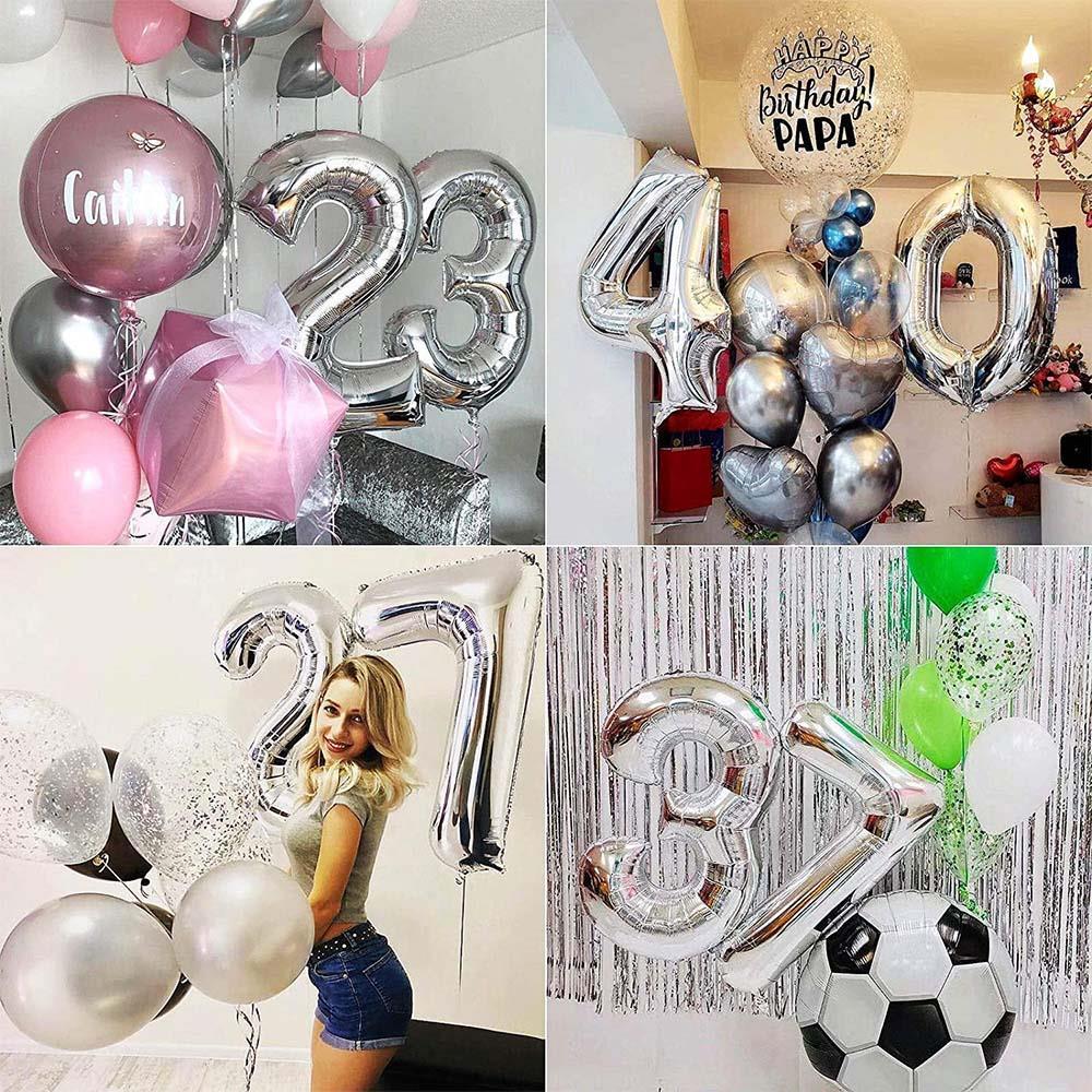 8 Sekiz Rakam Gümüş Folyo Balon 34