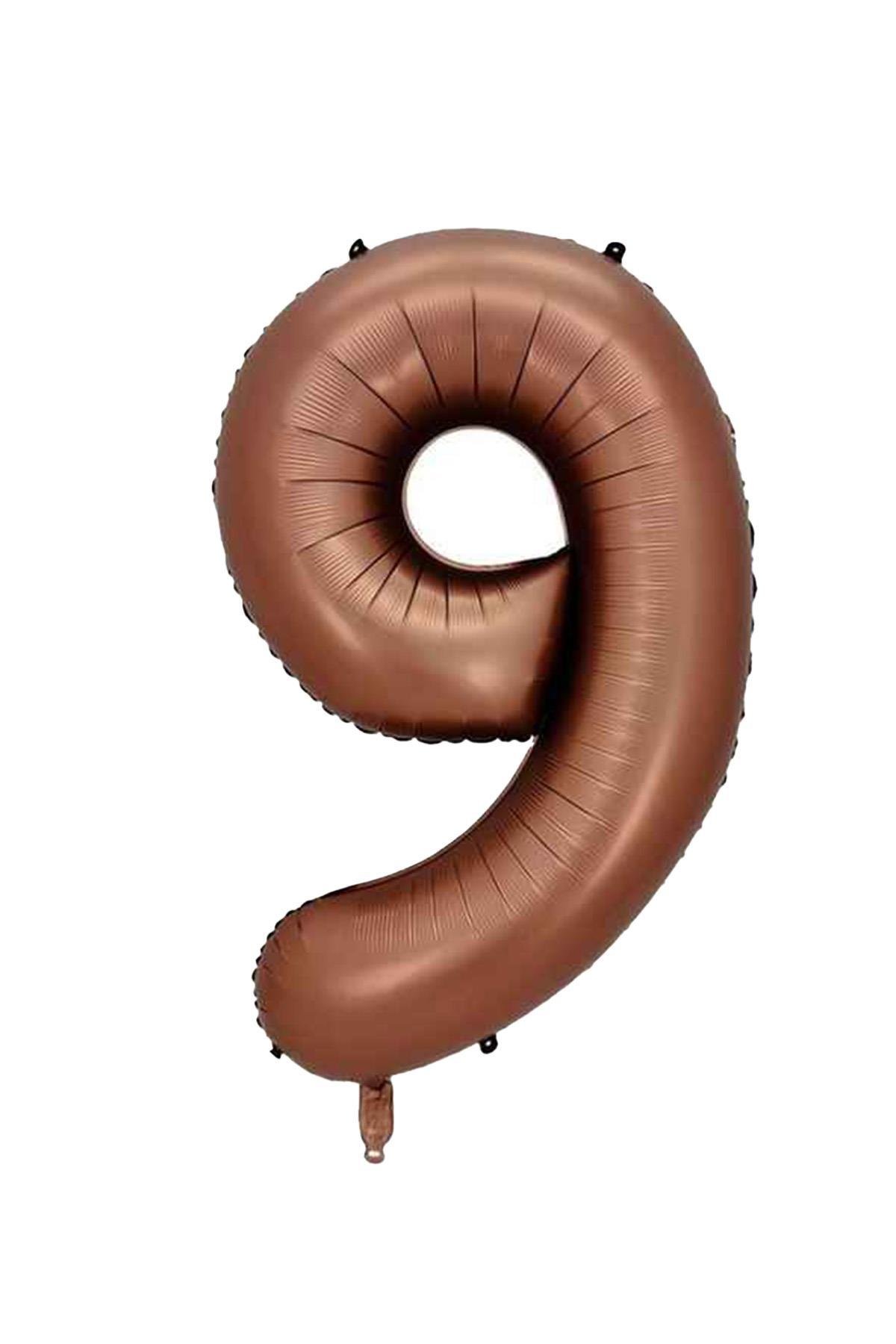 9 Rakam Karamel Folyo Balon 34 inç 76-82 cm
