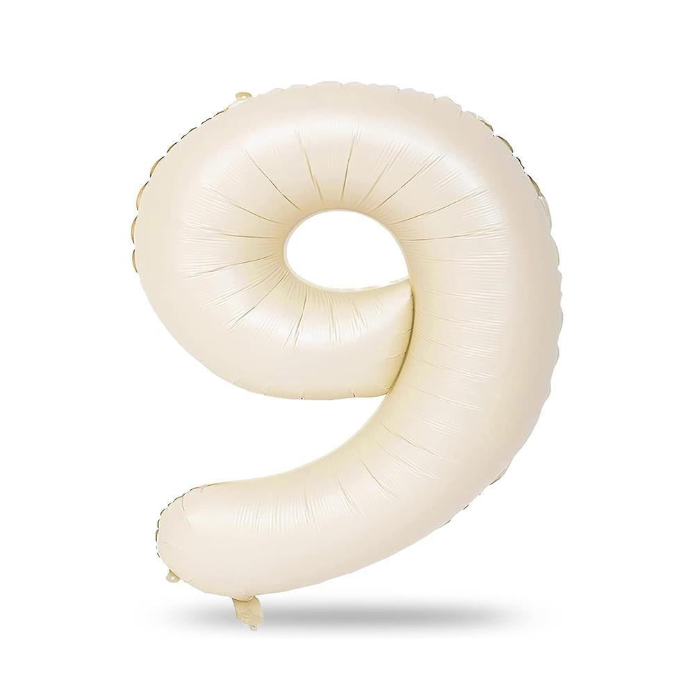 9 Rakam Krem Folyo Balon 34 inç 76-82 cm