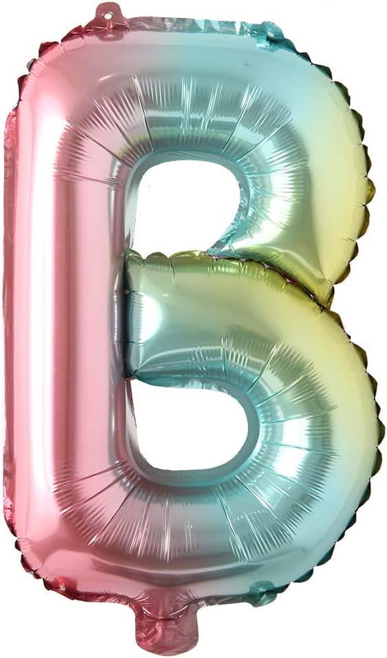 B Harf Gökkuşağı Folyo Balon16 İnç 36 cm