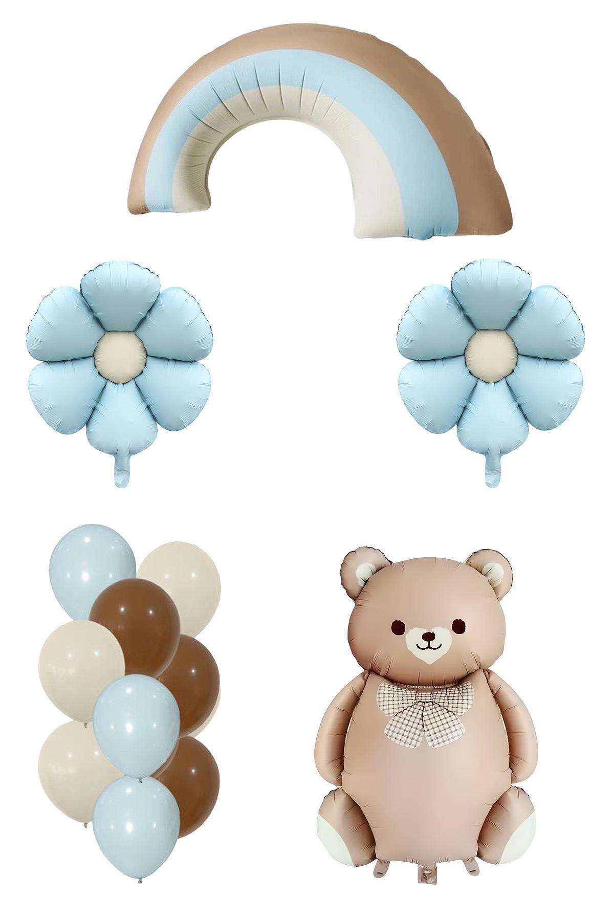 Baby Shower Retro Papatya Temalı Erkek Bebek Kutlama Seti