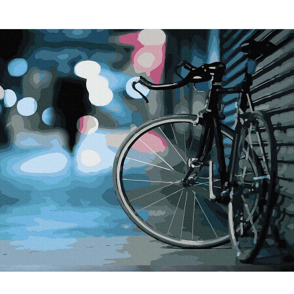 Bisiklet Tuvale Gerili Sayılarla Boyama Hobi Seti 40x50 cm