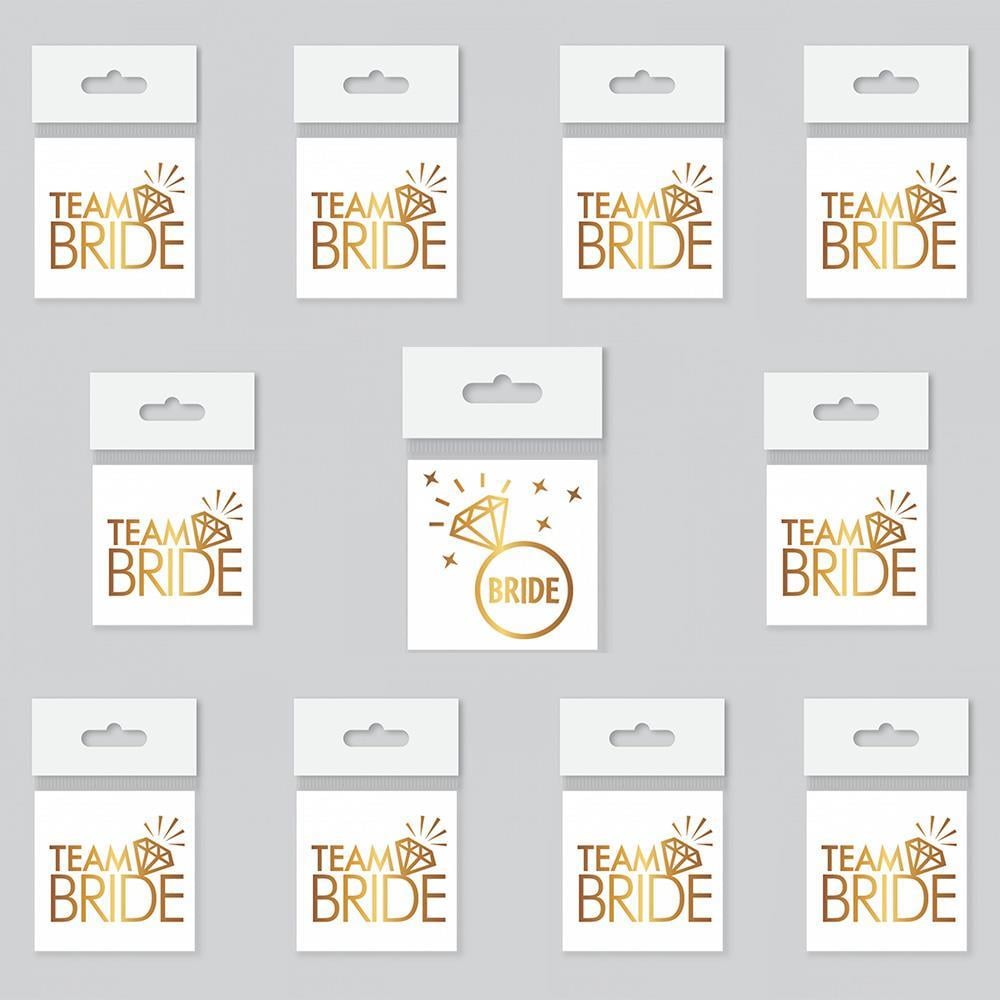 Bride To Be 1 Bride 10 Team Bride Gold Renkli Geçici Dövme Model 2