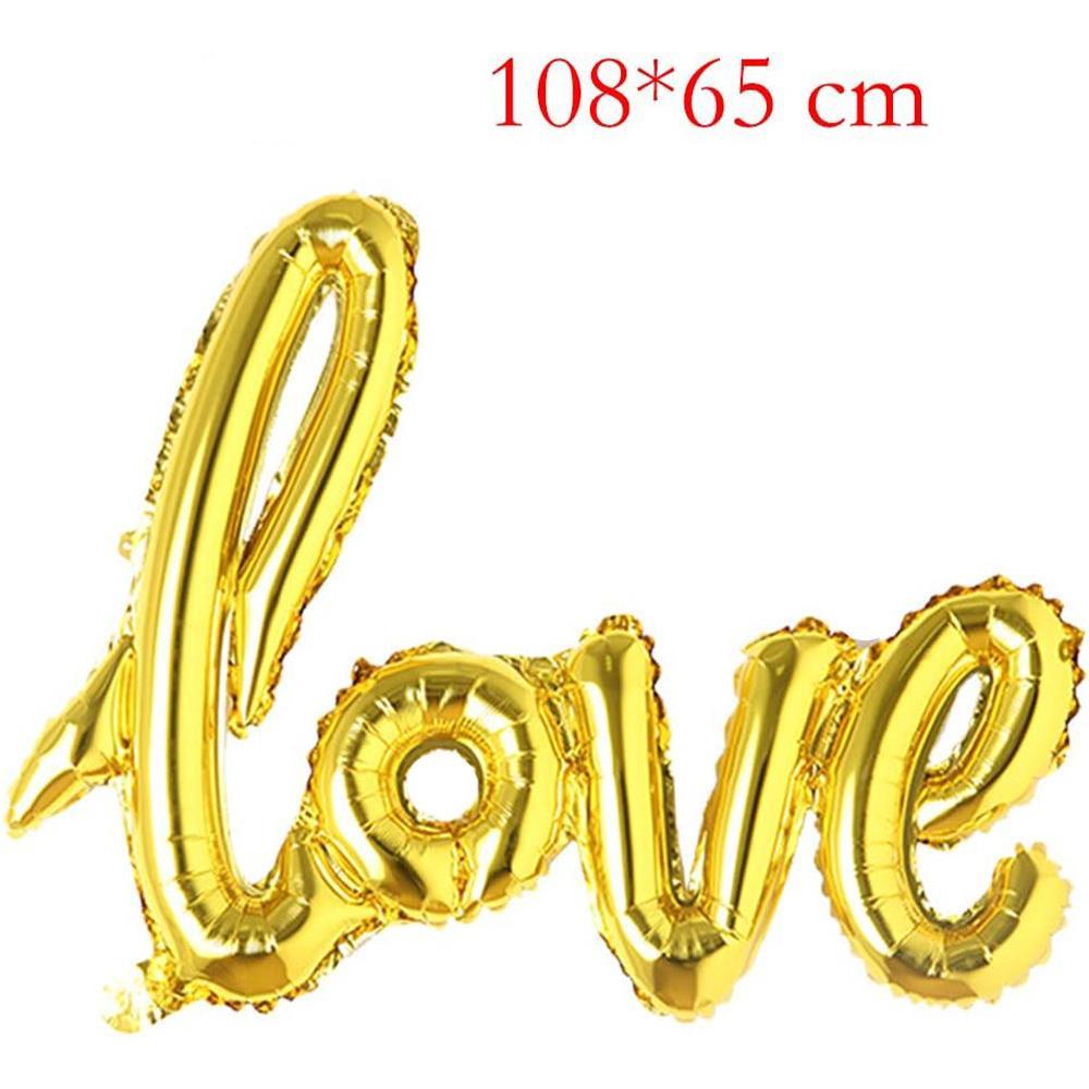 Büyük Boy Gold Love El Yazısı Folyo Balon 40 İnç