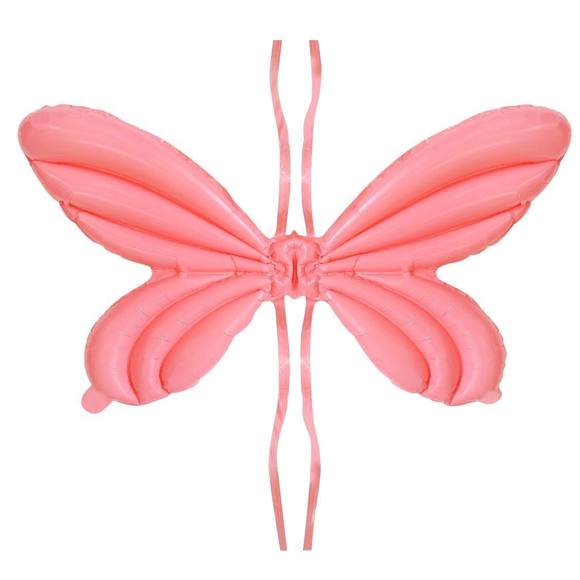 Büyük Boy Pembe Kelebek Kanat Folyo Balon