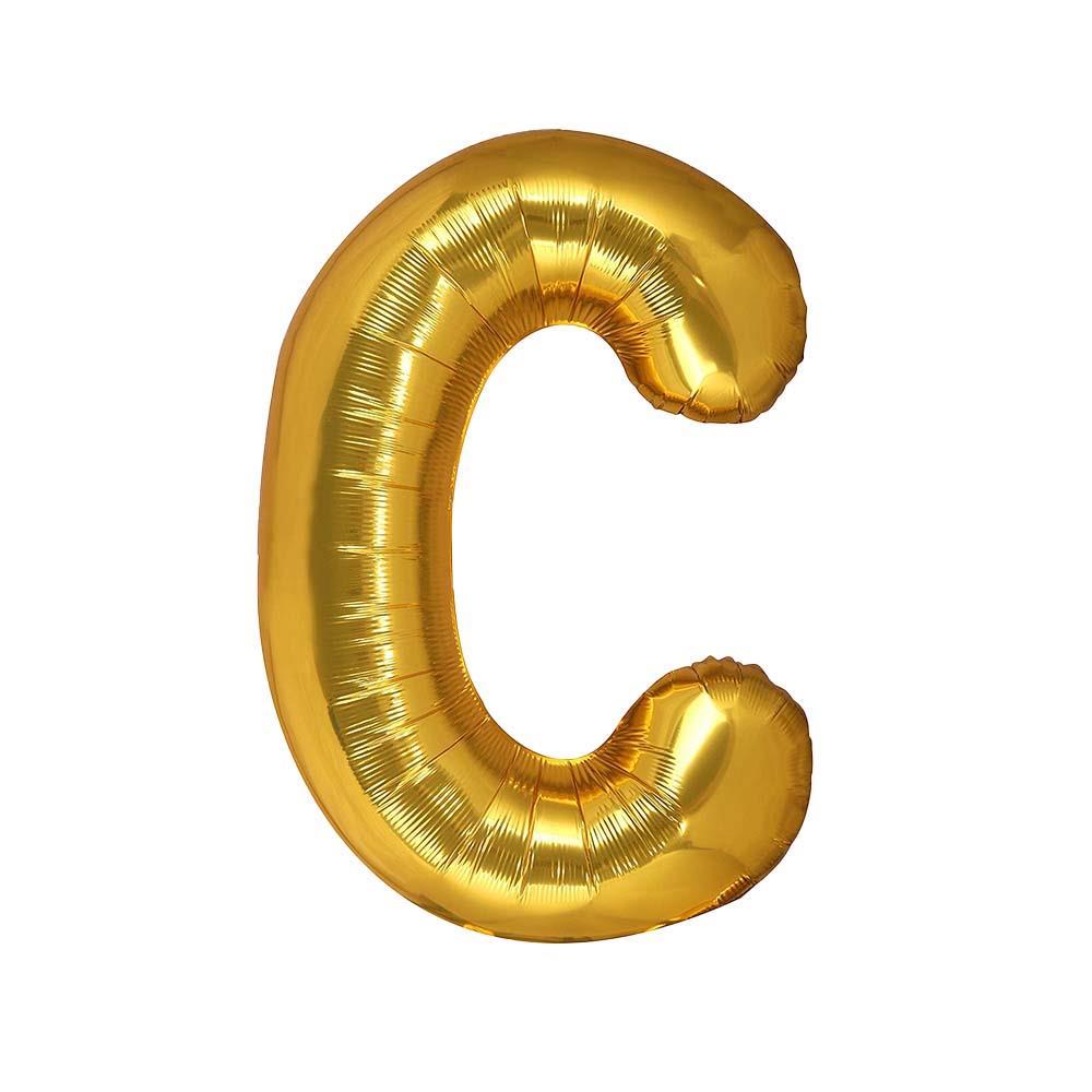 C Harf Gold Folyo Balon 32-34 Inc 82 cm